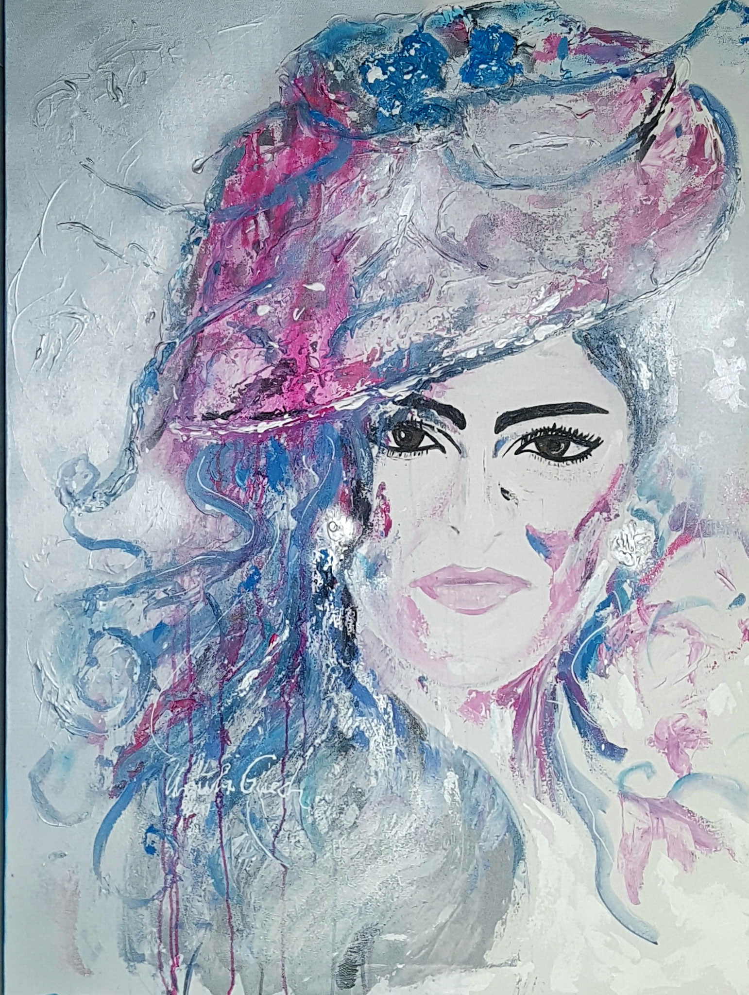 Princess of Saudi-Arabien on canvas  Painting  120 W x 90 H x 3 cm