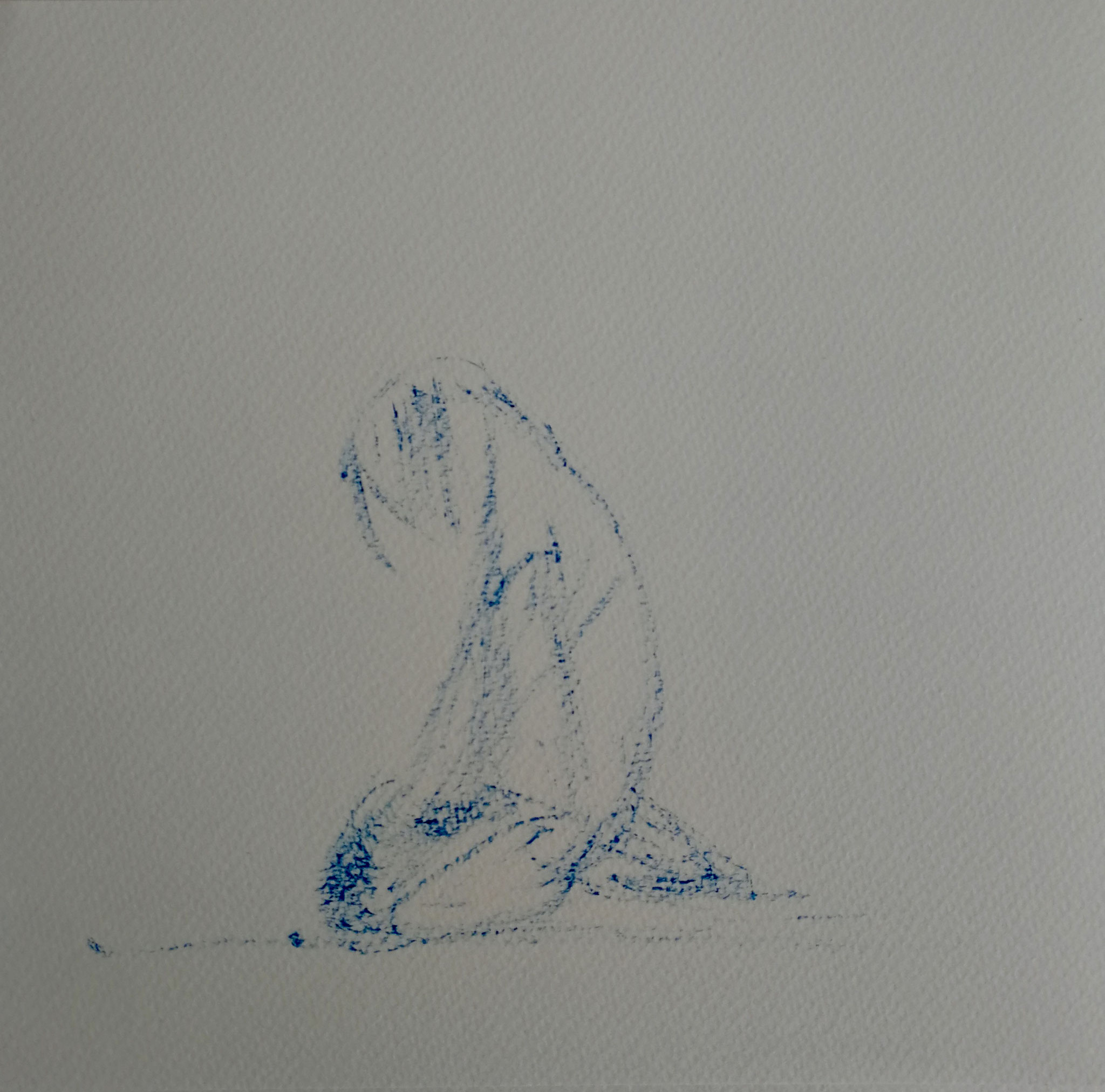 Allein, 21x21cm, Tusche