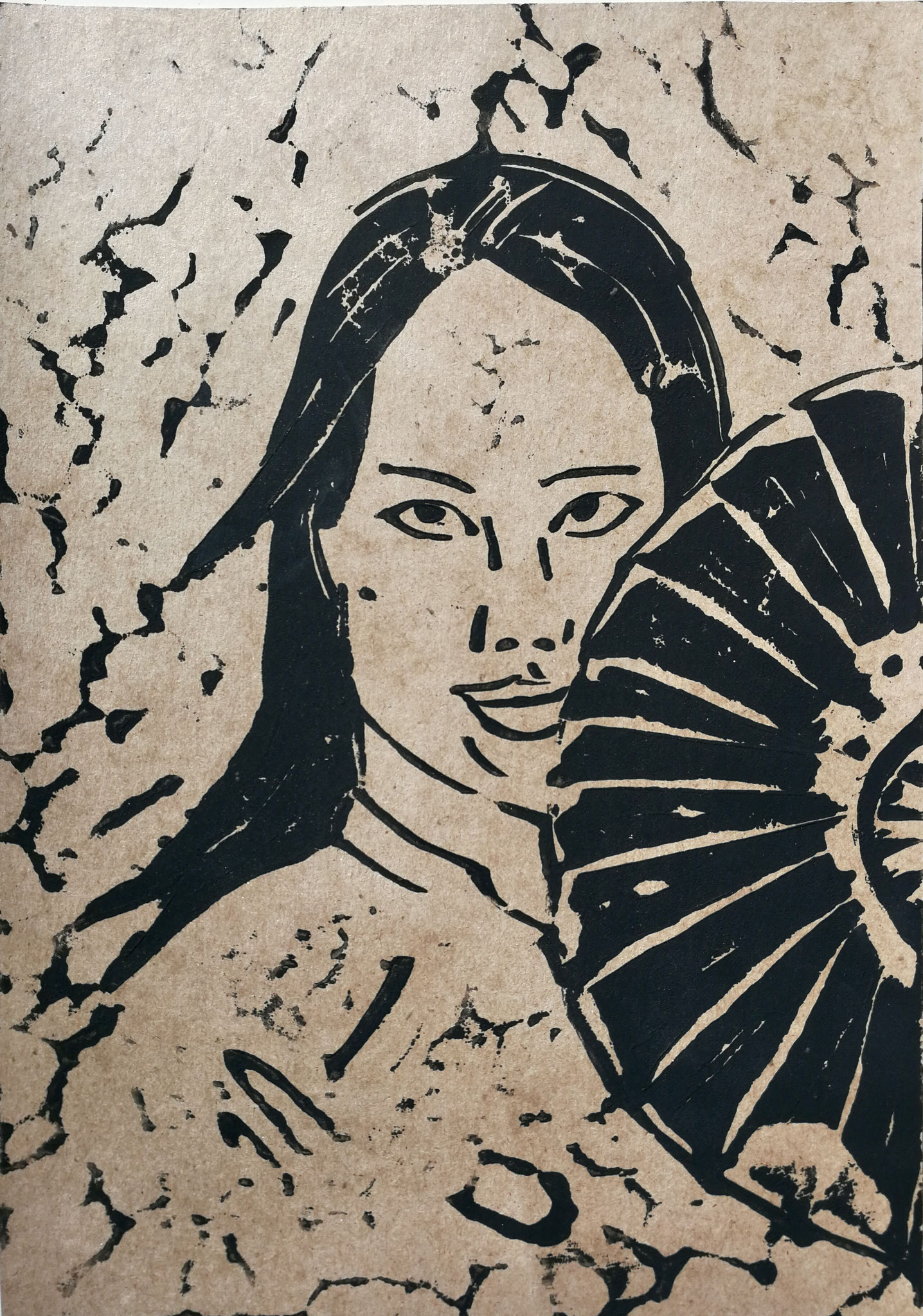 Das Mädchen mit dem Fächer, 21x29,5cm