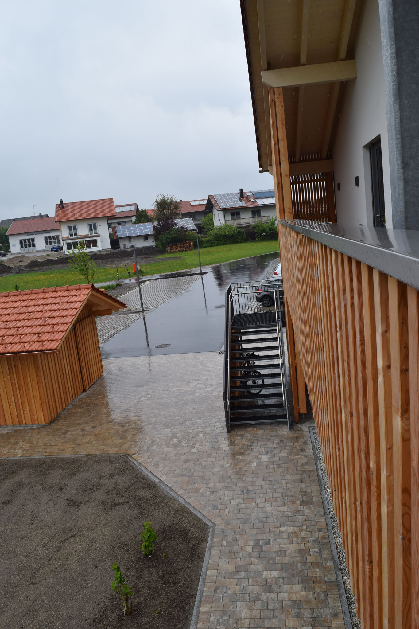 Blickwinkel auf den Parkplatz