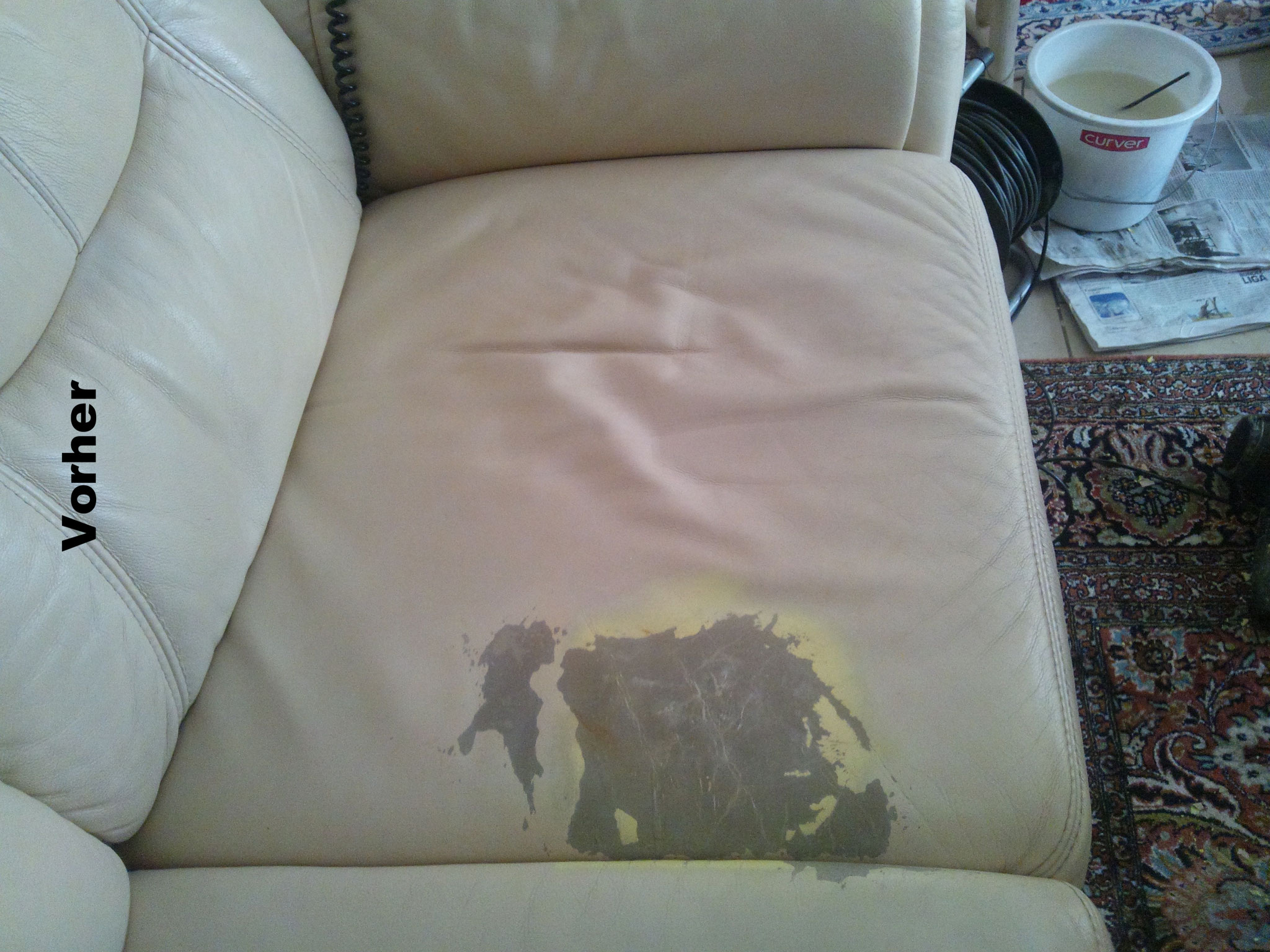 Leder Couch Vorher