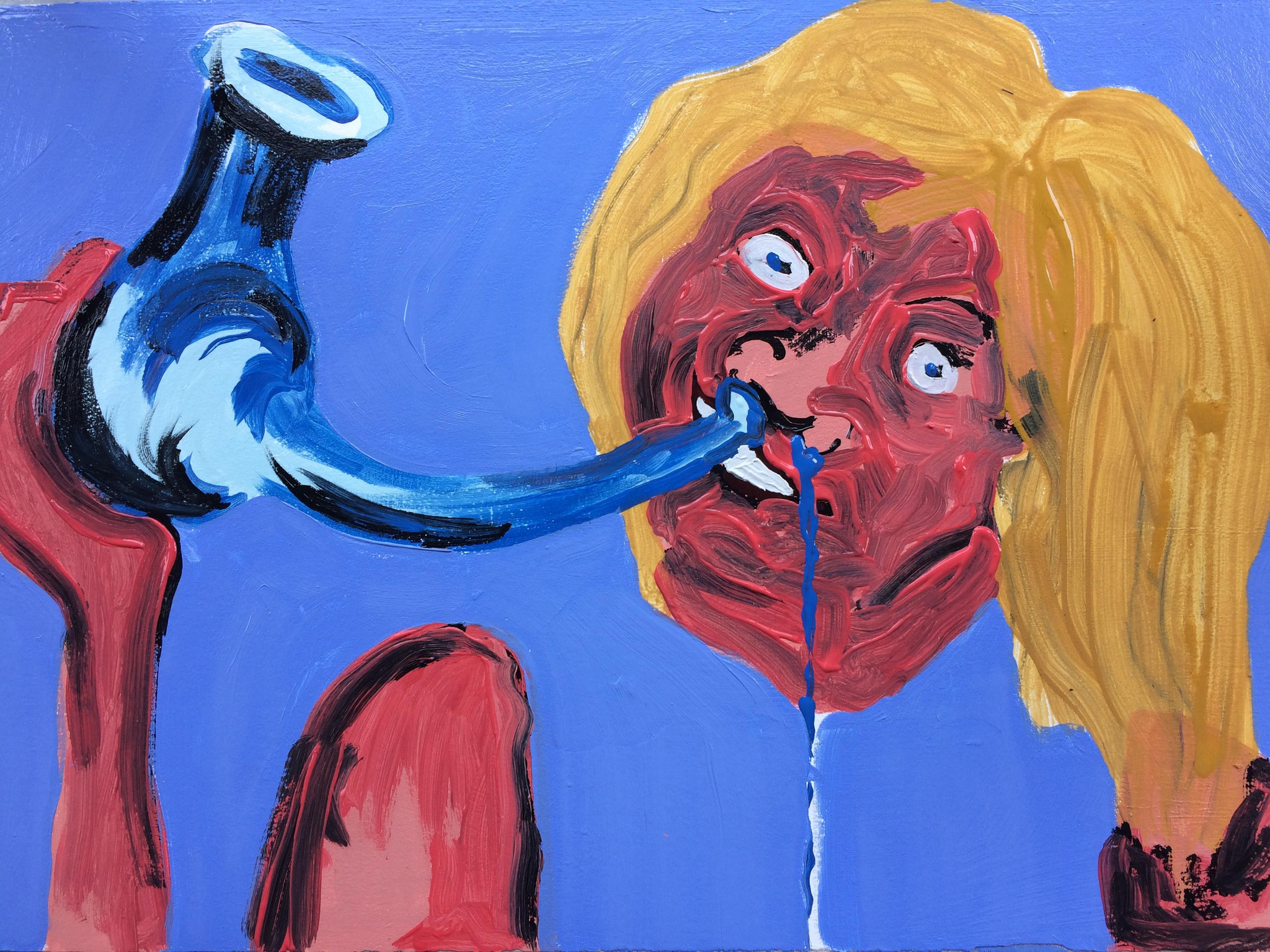 Anaïs Touchot, Affection, acrylique sur bois, 67 x 37 cm, 2019.