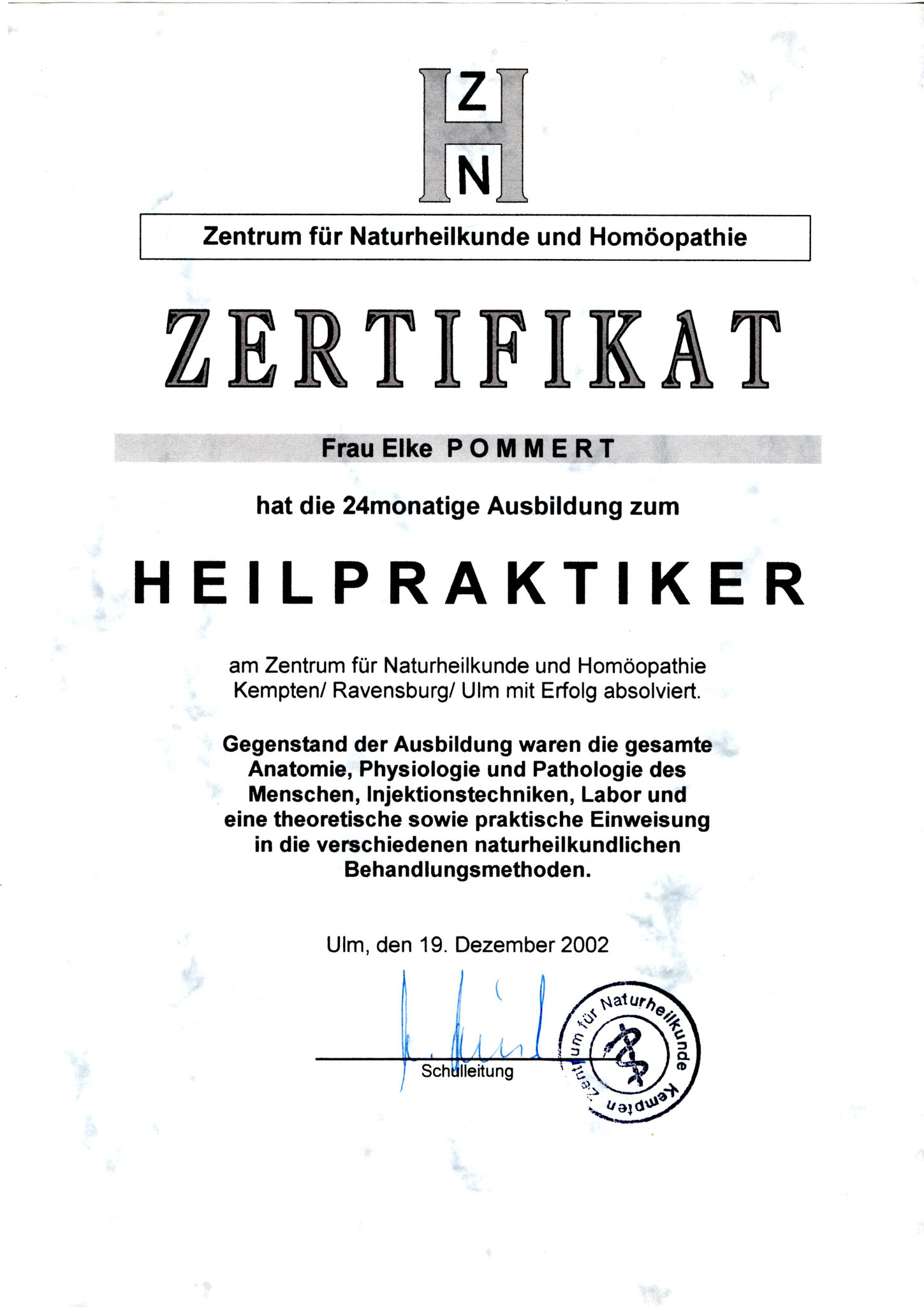 Heilpraktikerausbildung