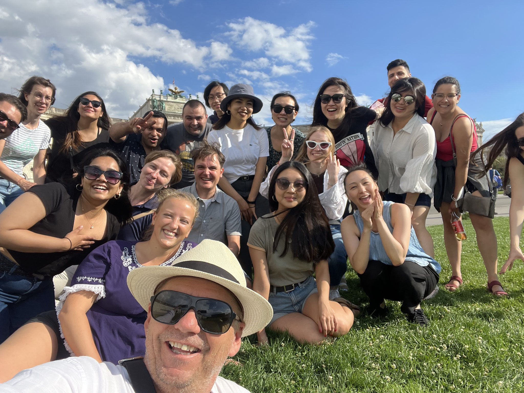 Licensed Vienna tour guide explaining local history to a small private group