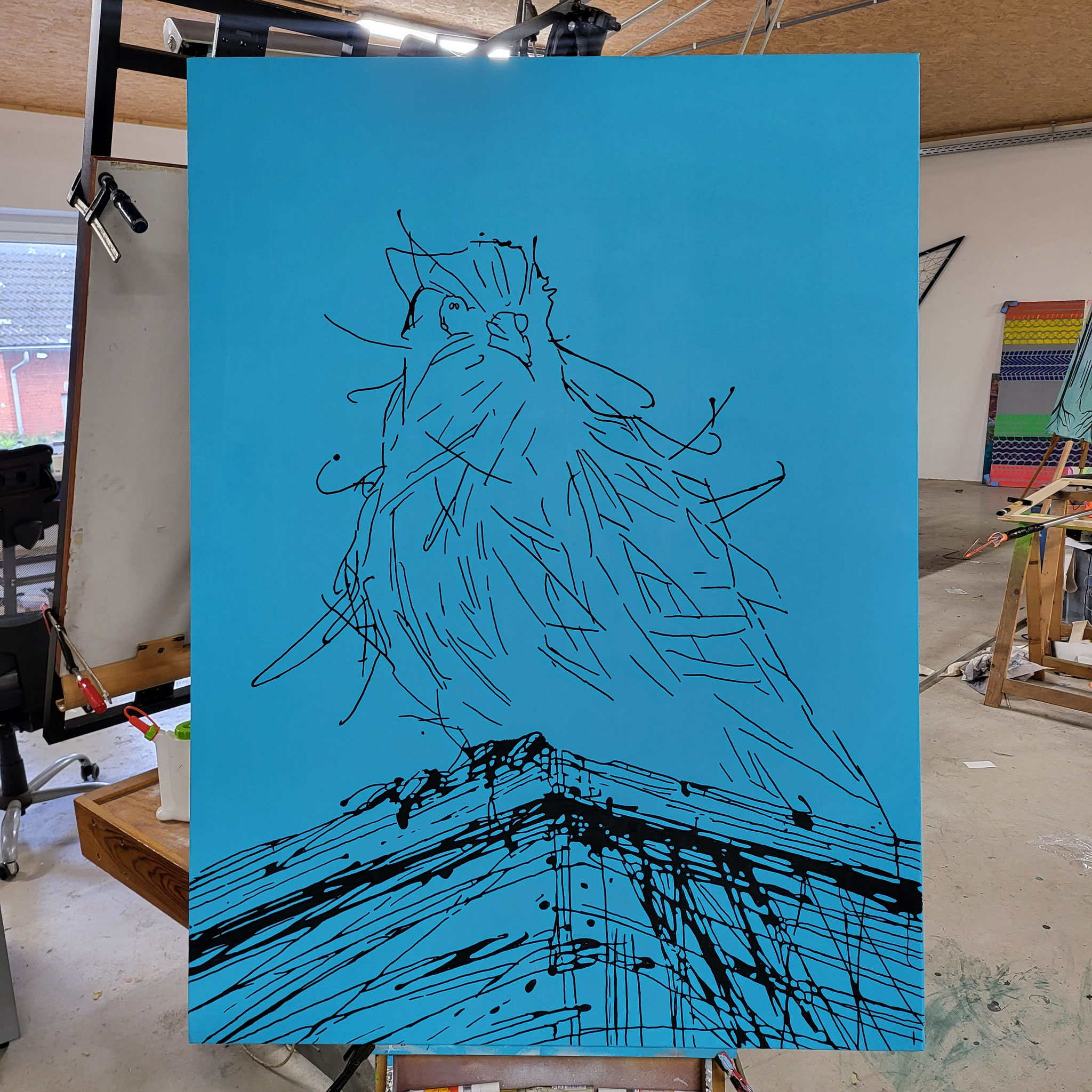 Entstehung von "NOT THE HERO YOU WANTED", Künstler Martin Lingens, WILD SKETCHES Serie, Taube