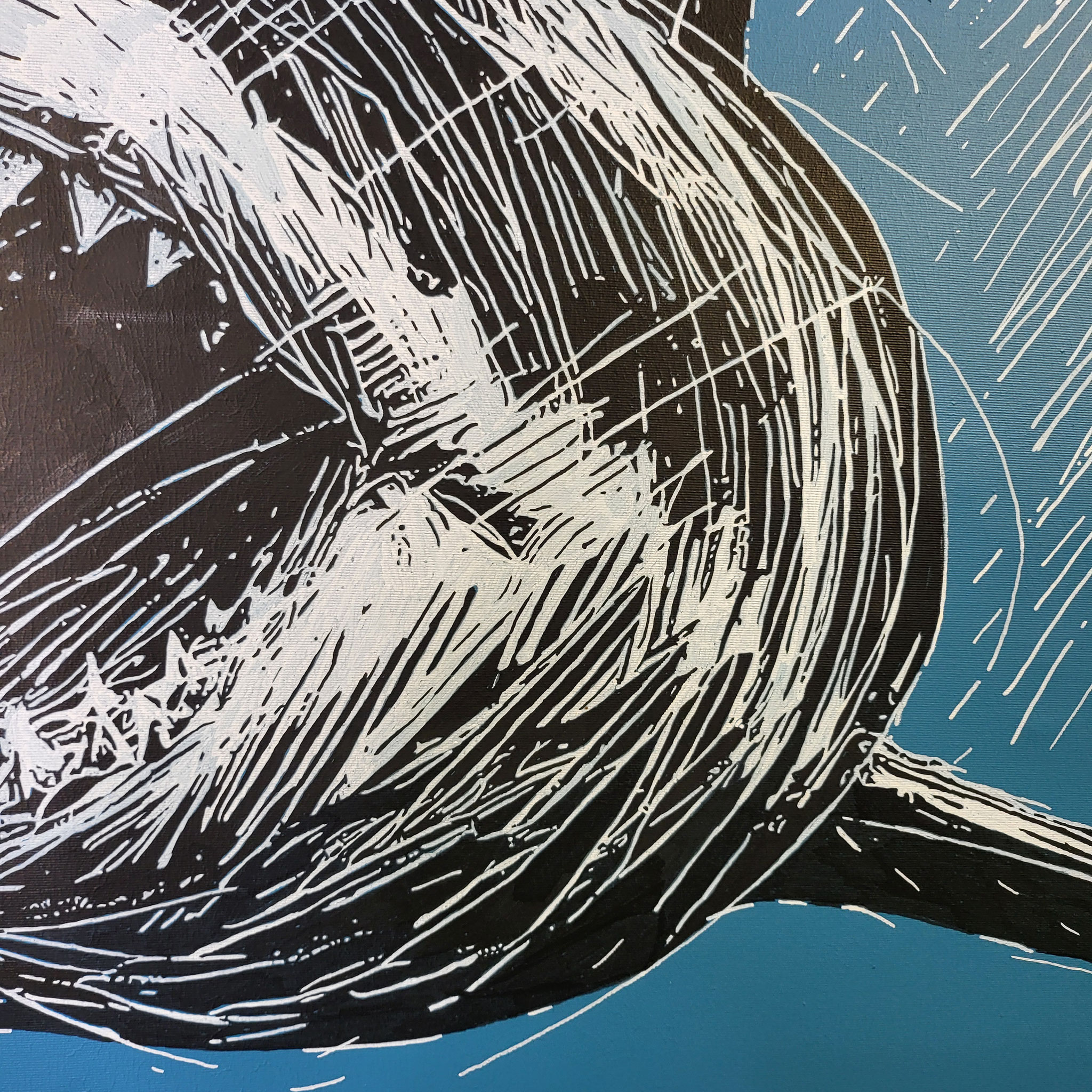 Nahaufnahme - Kunstwerk THALASSOPHOBIA - Künstler Martin Lingens - WILD SKETCHES Serie