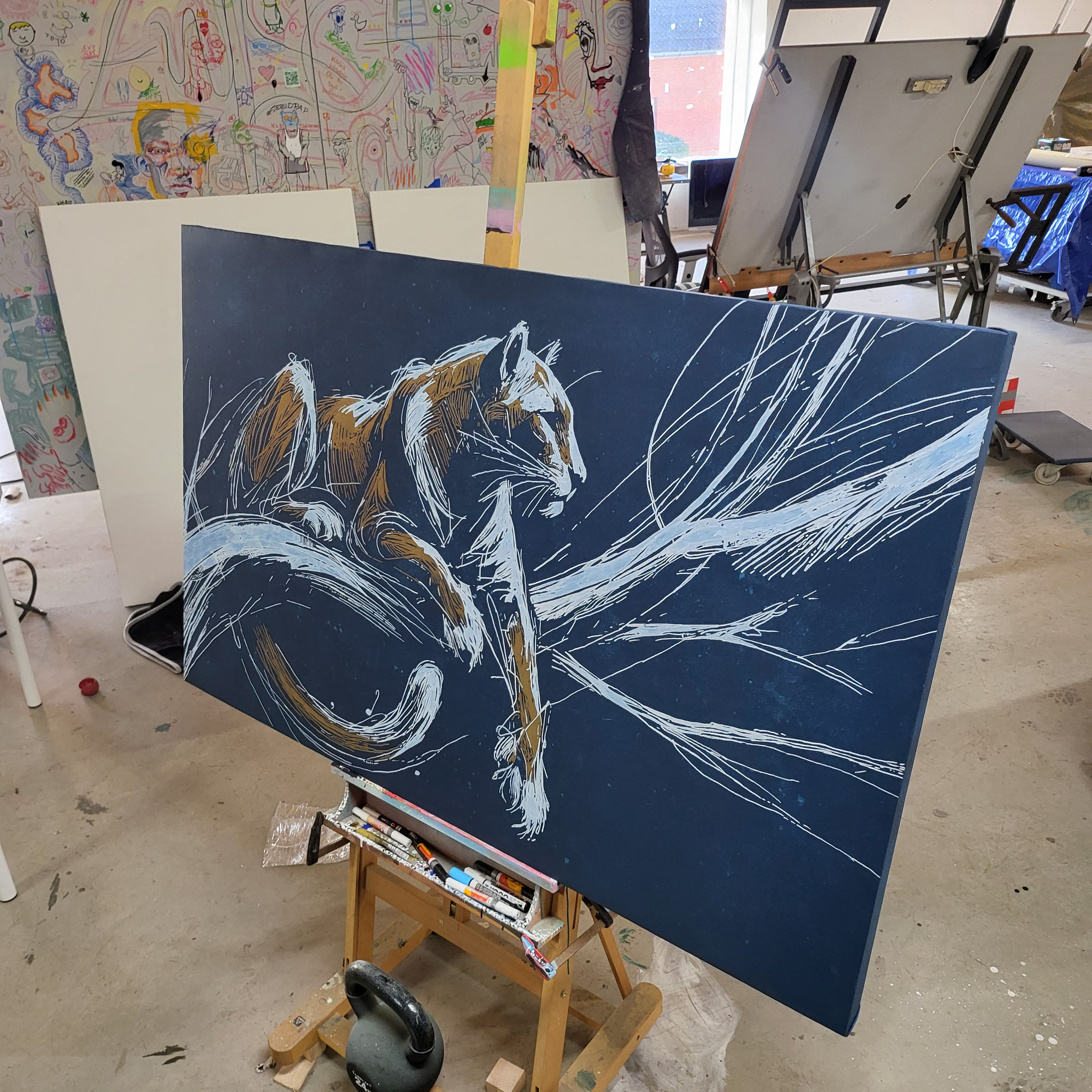 Entstehung von KING OF THE NIGHT - Künstler Martin Lingens - WILD SKETCHES Serie - Puma