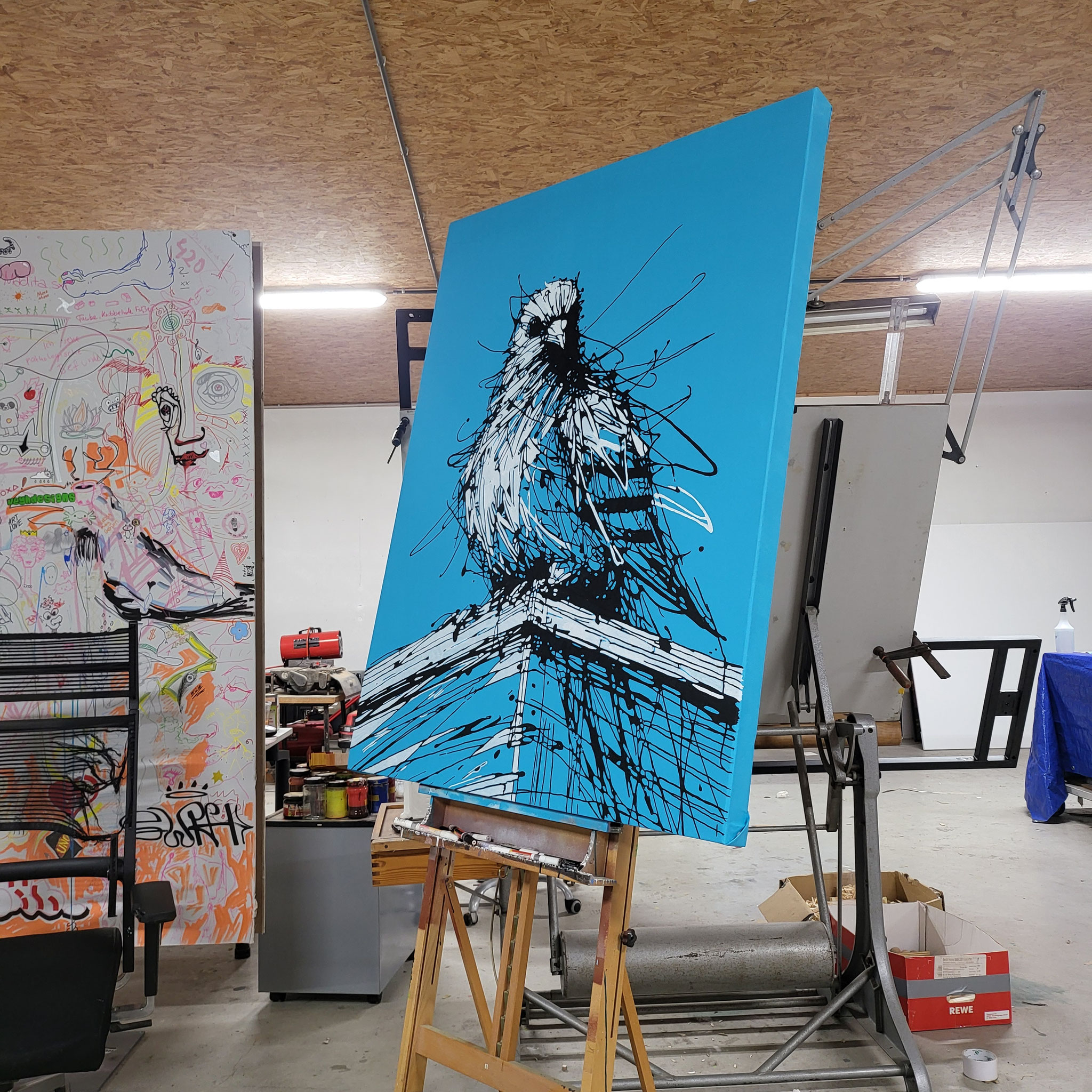 Entstehung von "NOT THE HERO YOU WANTED", Künstler Martin Lingens, WILD SKETCHES Serie, Taube