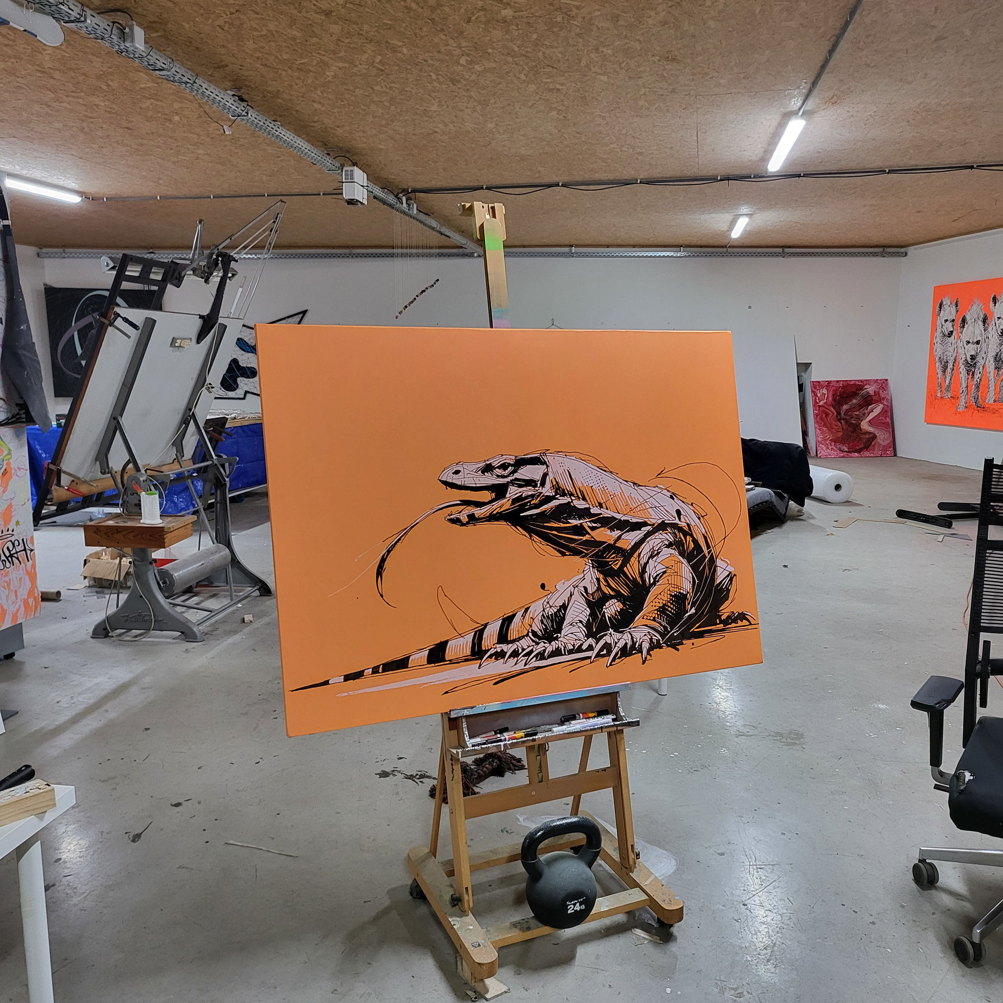 Entstehung LAST DRAGON, Künstler Martin Lingens, WILD SKETCHES Serie, Komodowaran
