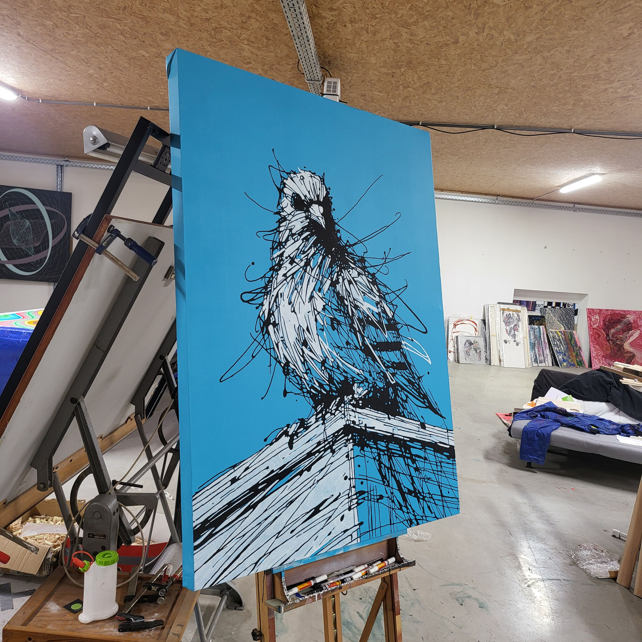 Entstehung von "NOT THE HERO YOU WANTED", Künstler Martin Lingens, WILD SKETCHES Serie, Taube