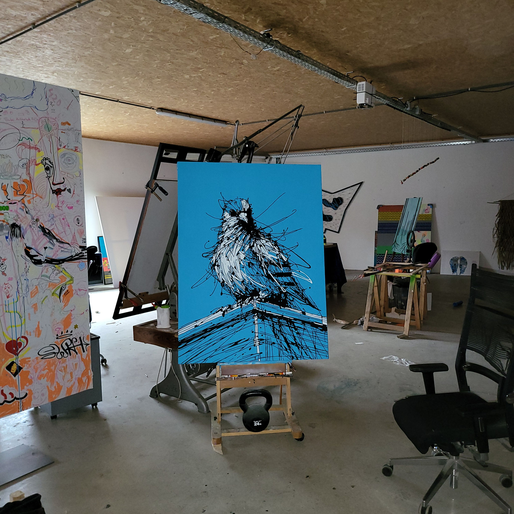 Entstehung von "NOT THE HERO YOU WANTED", Künstler Martin Lingens, WILD SKETCHES Serie, Taube