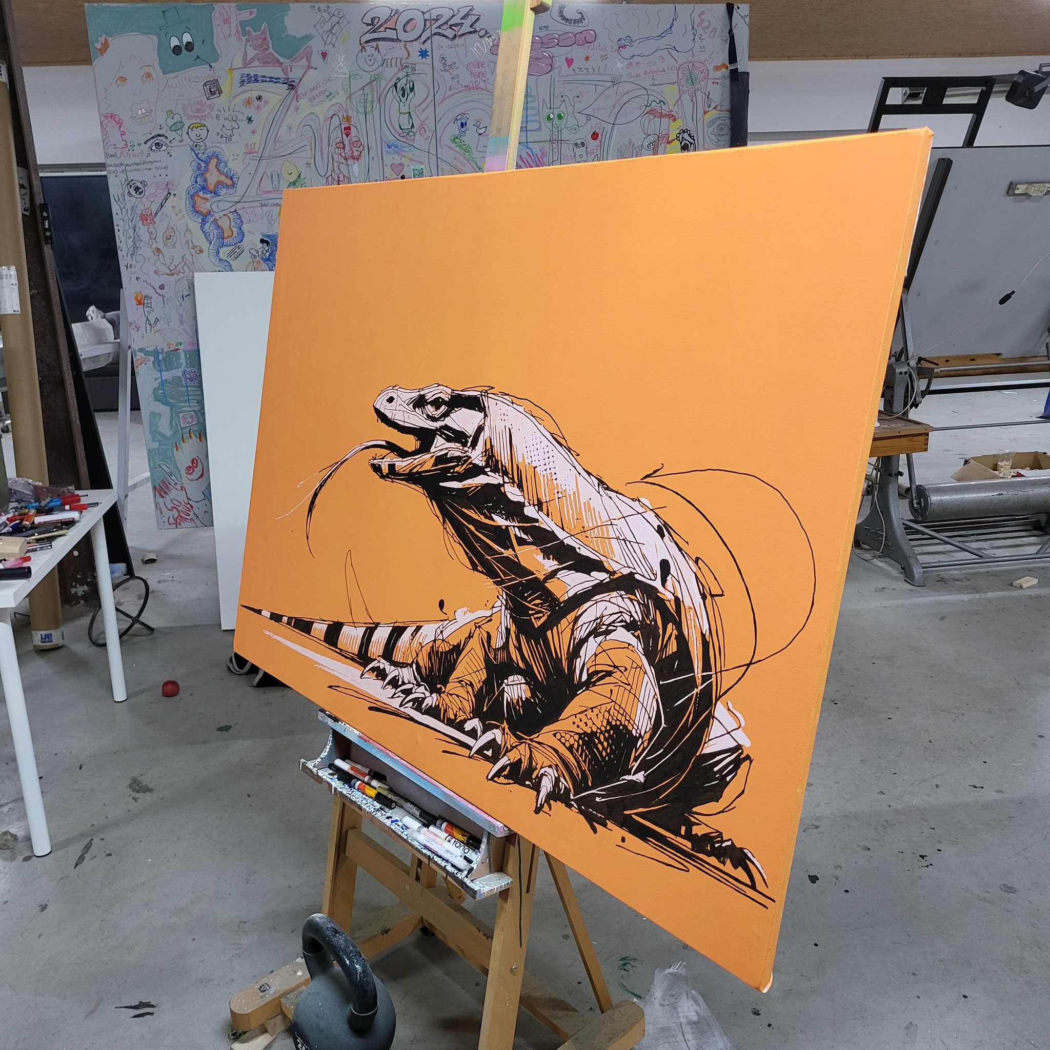 Entstehung LAST DRAGON, Künstler Martin Lingens, WILD SKETCHES Serie, Komodowaran