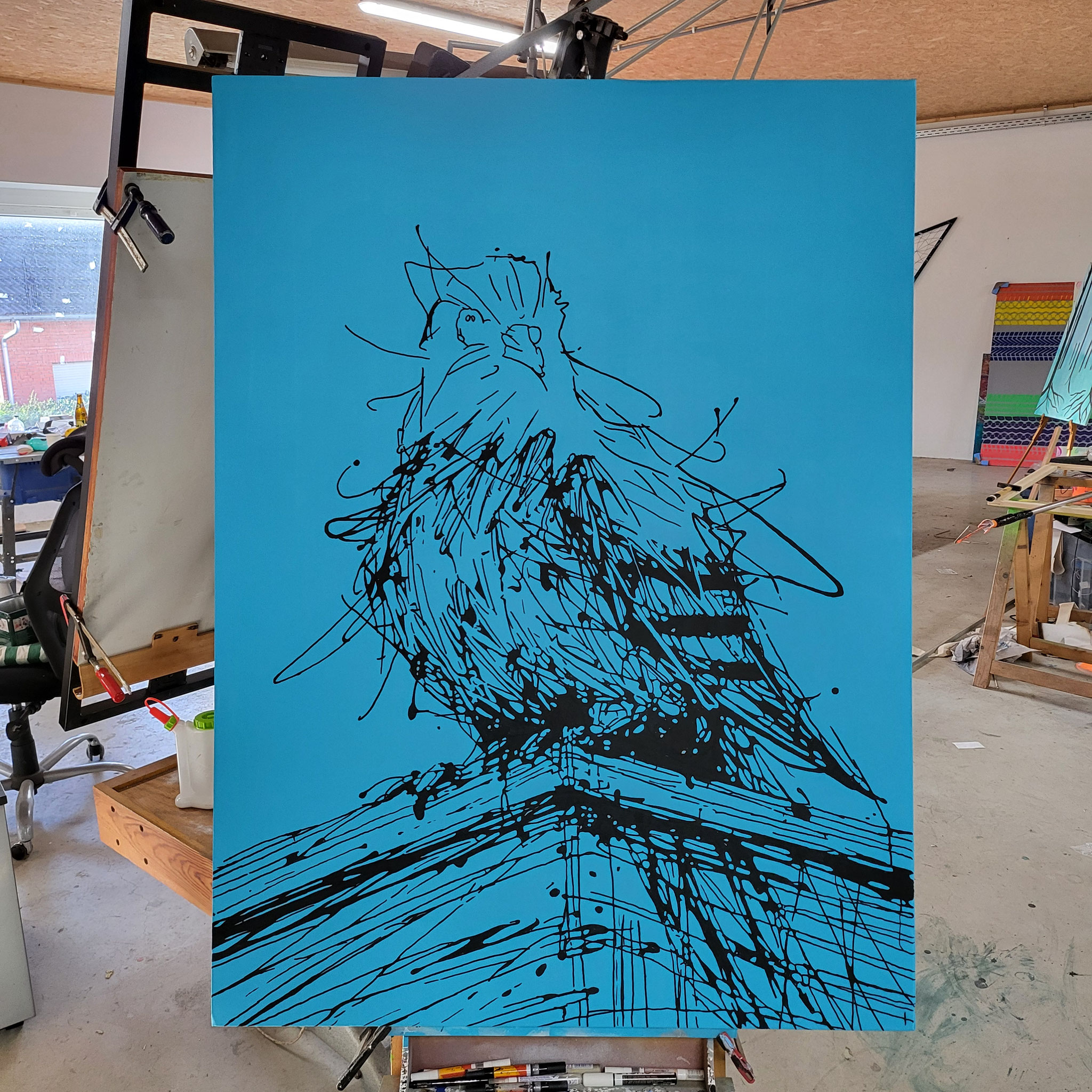 Entstehung von "NOT THE HERO YOU WANTED", Künstler Martin Lingens, WILD SKETCHES Serie, Taube
