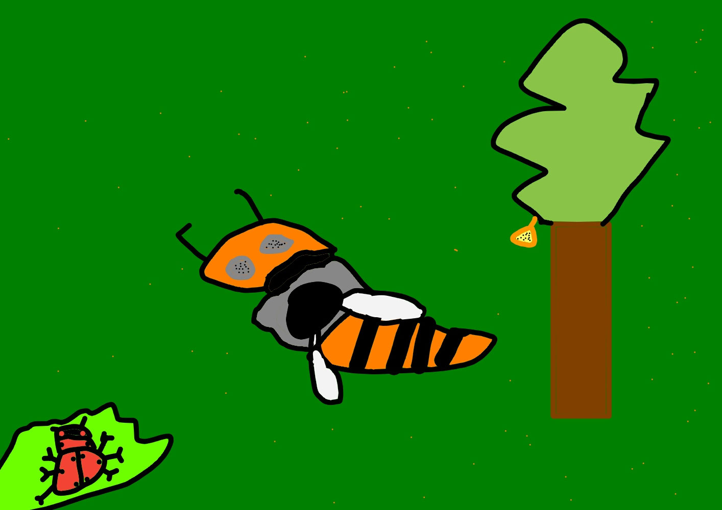 Ladybug and Bee (てんとうむしとはち) / Creation date: December 2022 / Age 6