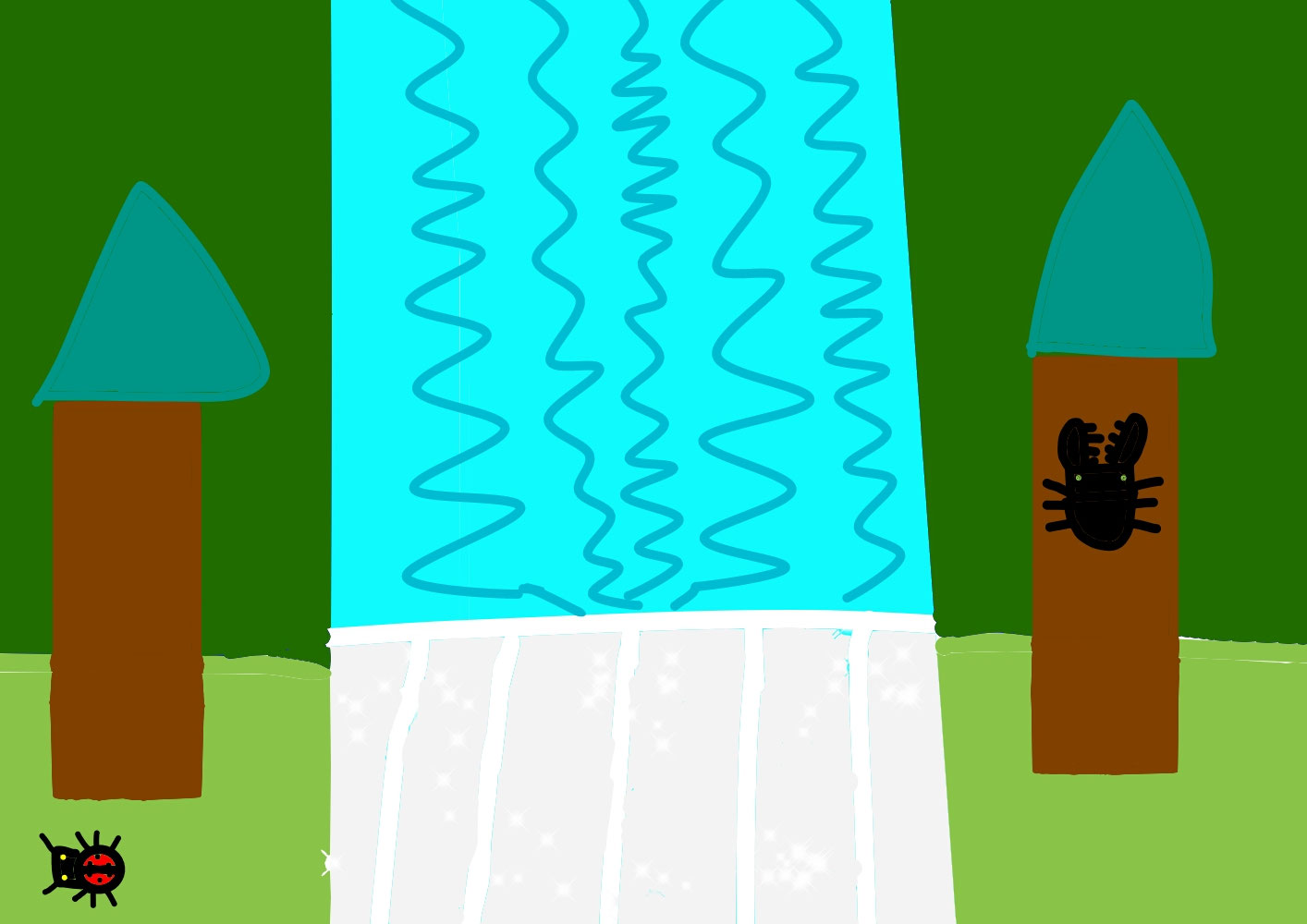 Forest waterfall (もりのたき) / Creation date: February 2023 / Age 6