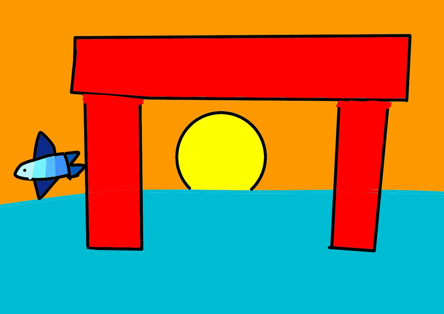 Torii gate (とりい) / Creation date: February 2023 / Age 6