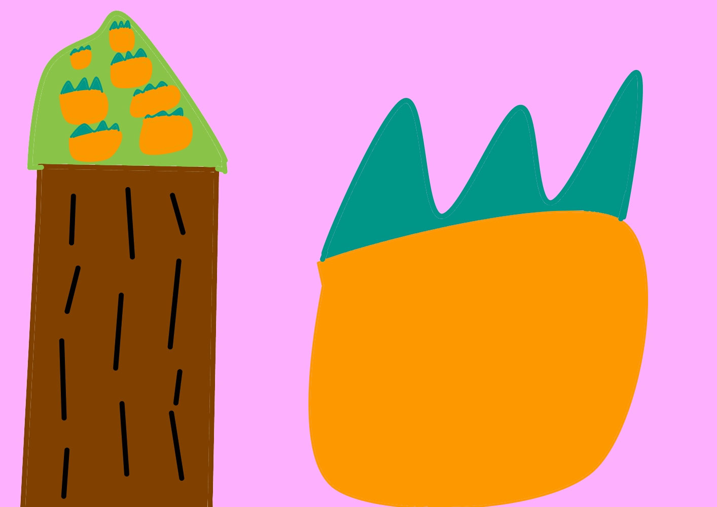 Japanese persimmon (かき) / Creation date: March 2023 / Age 6