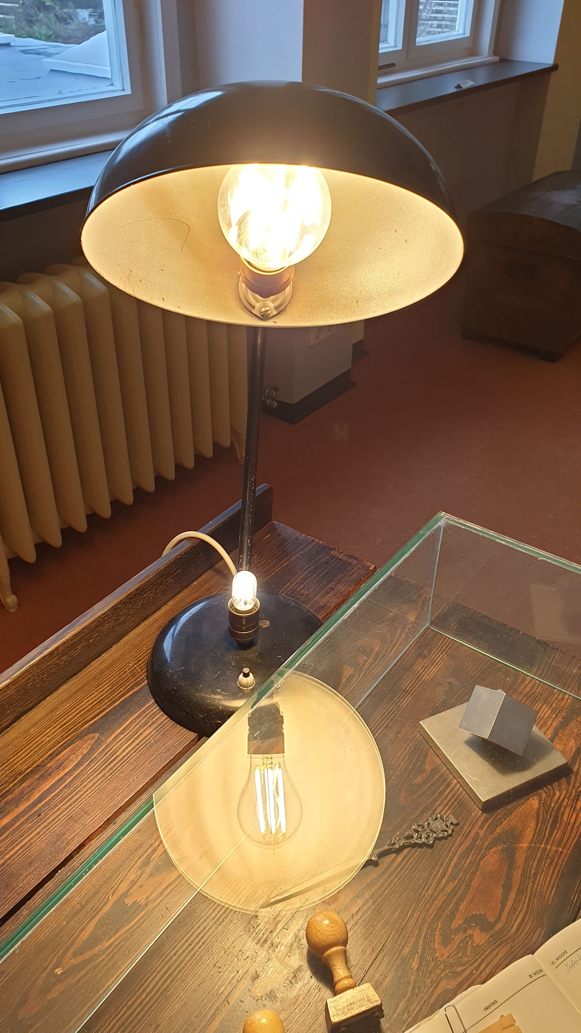 Franz Ittings Lampe mit Leistungsanzeige des E-Werks 