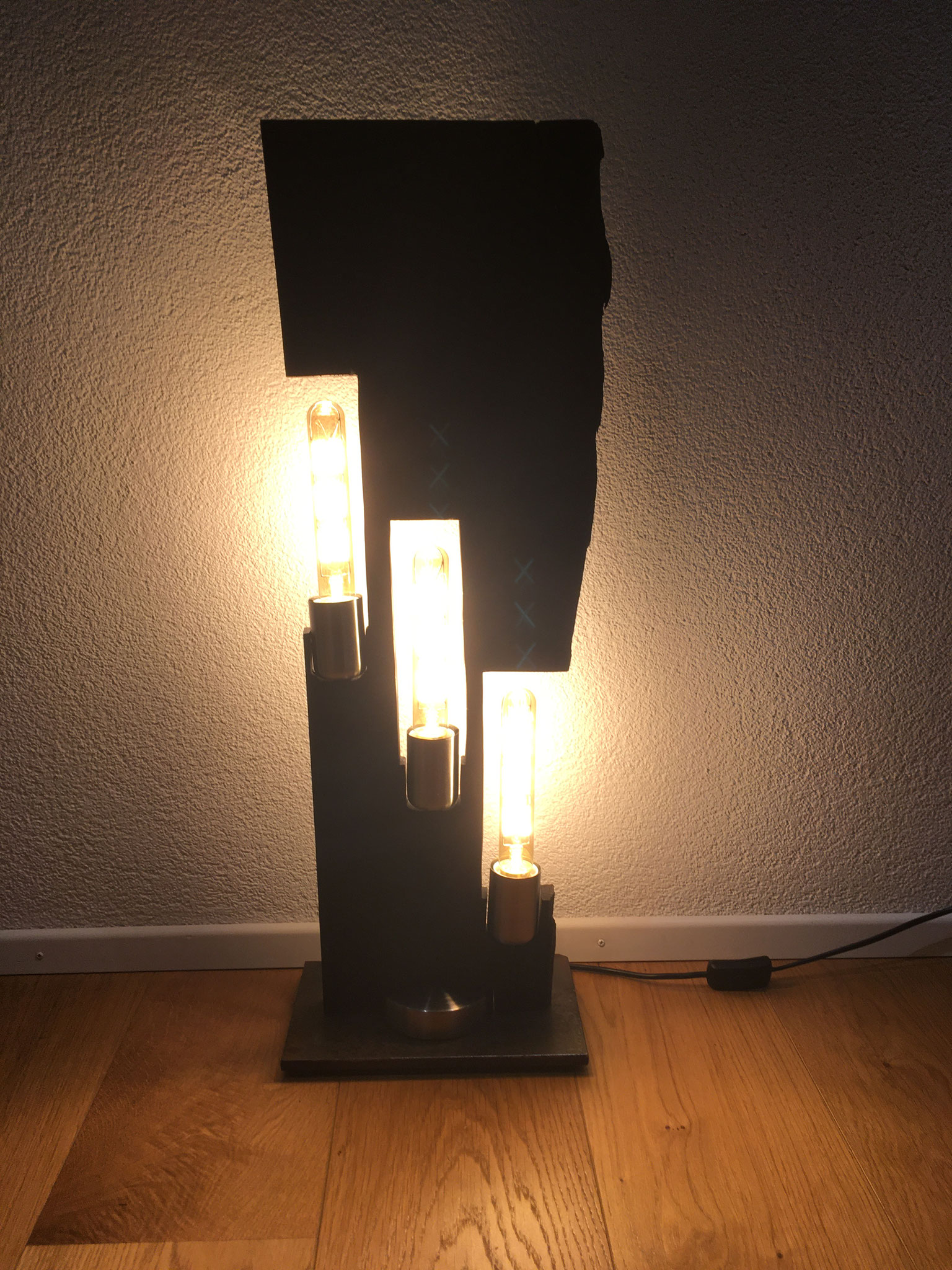 3 LED Retro Leuchten mit Chromstahl Fassungen