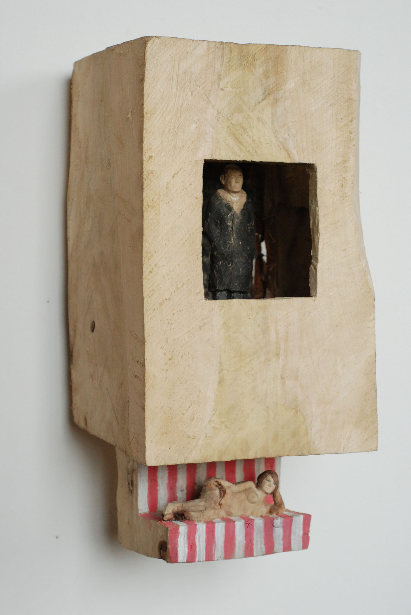 Kiste 12 - Oben Mann, unten Frau, Pappelholz bemalt, 2013