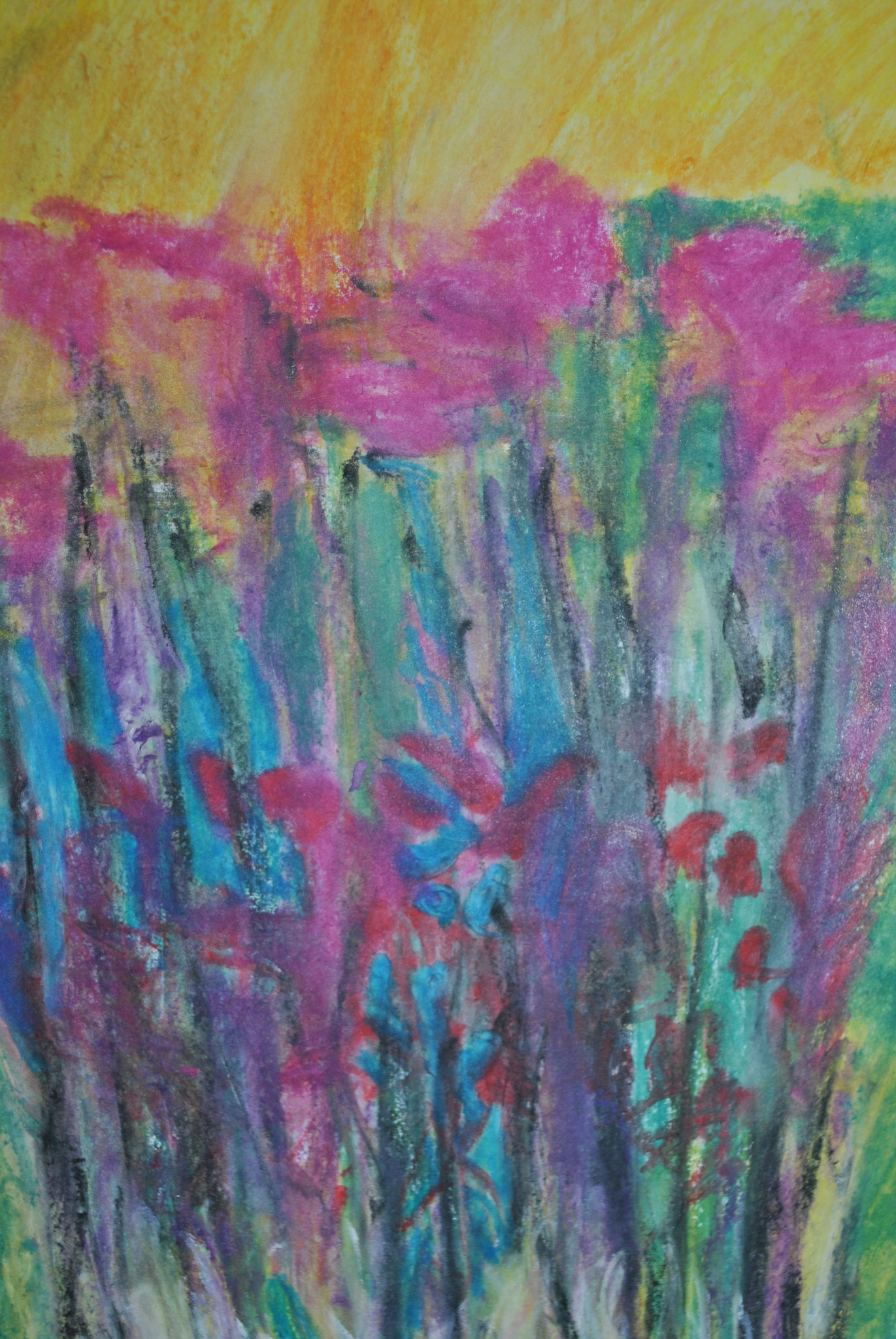 Flowers rose 2024 détail dessin crayon ciré A4 Bois de Vincennes 32*42 CM 2024