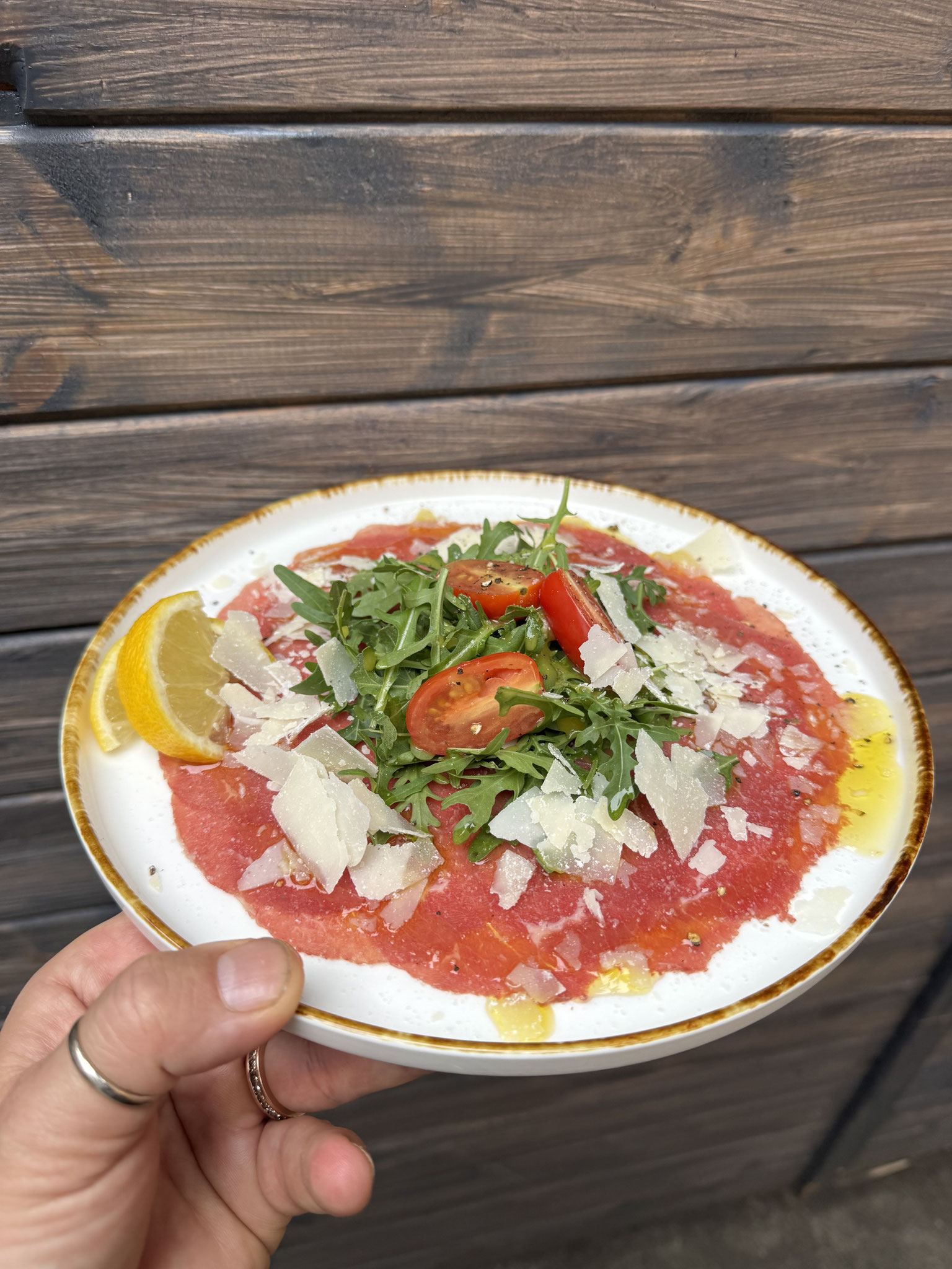 Rinder Carpaccio Santamaria trebur wein trinken Restaurant Italienische gaststätte