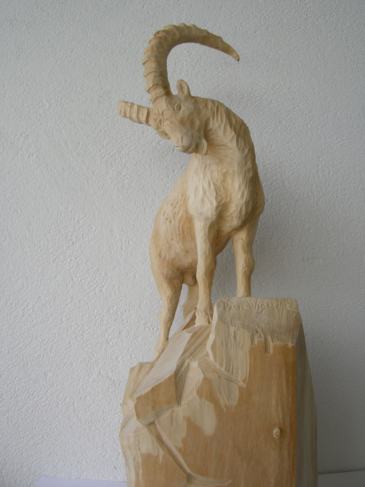 Steinbock Holzskulptur