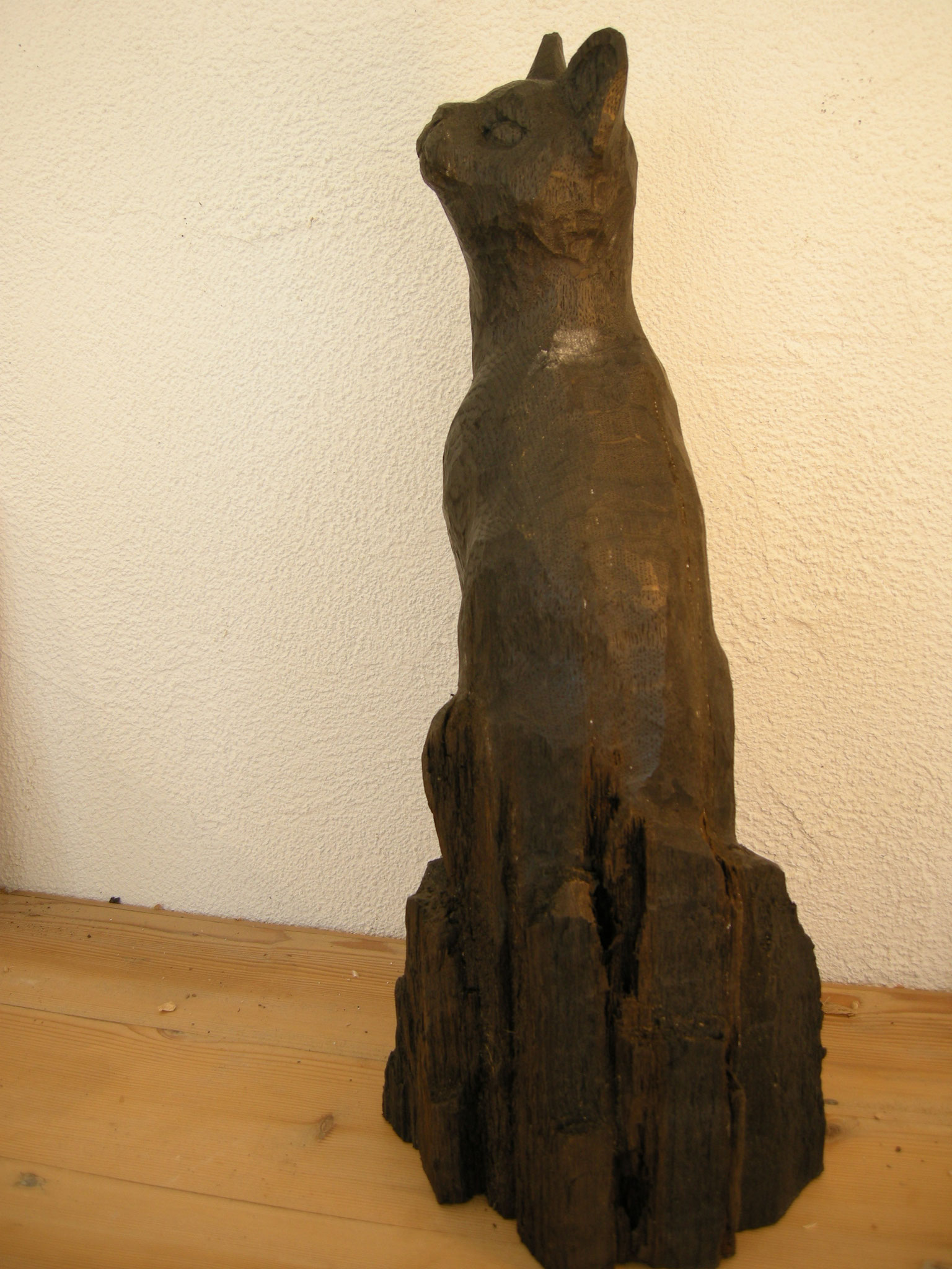 Katze Holzfigur