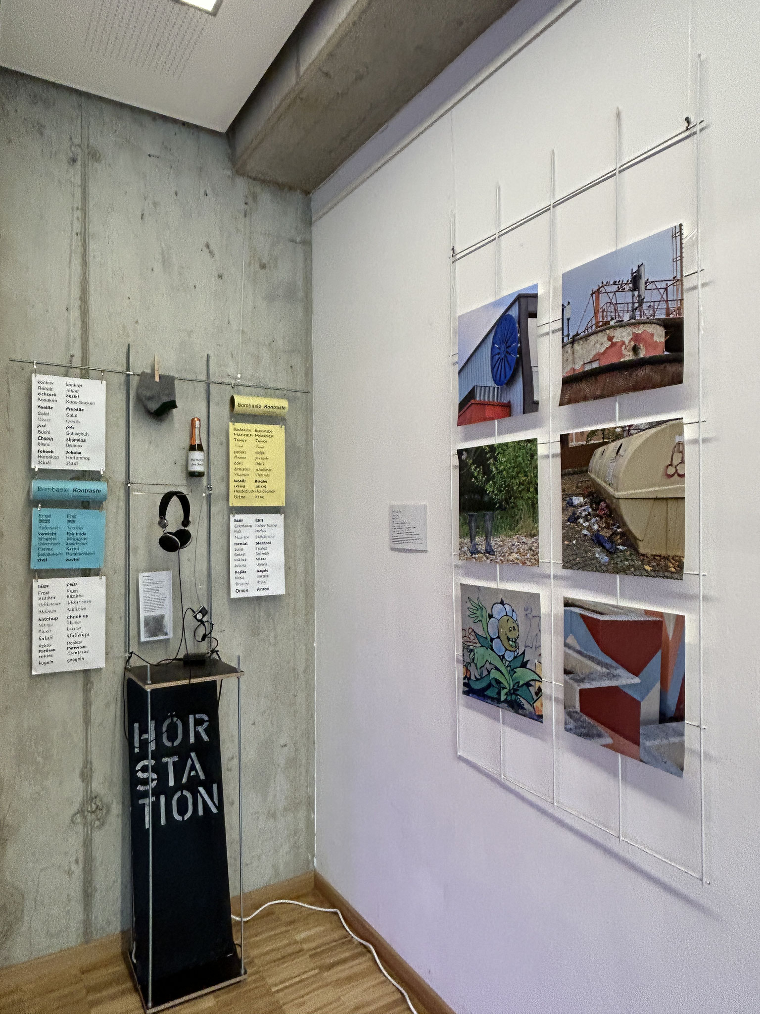 Hörstation und Fotoarbeiten rund um Kontraste
