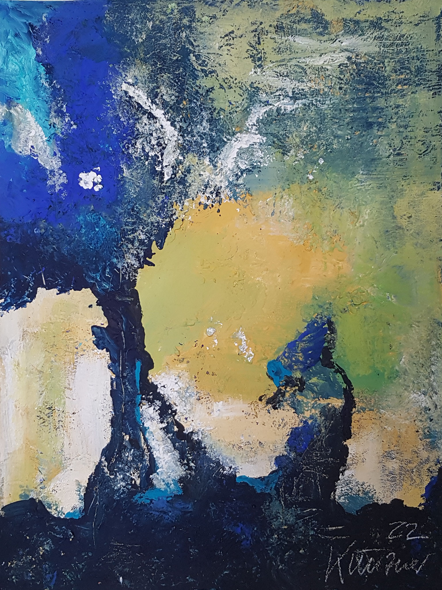 Kaleidoskop, Acryl und Mischtechnik auf Papier, 55x42cm