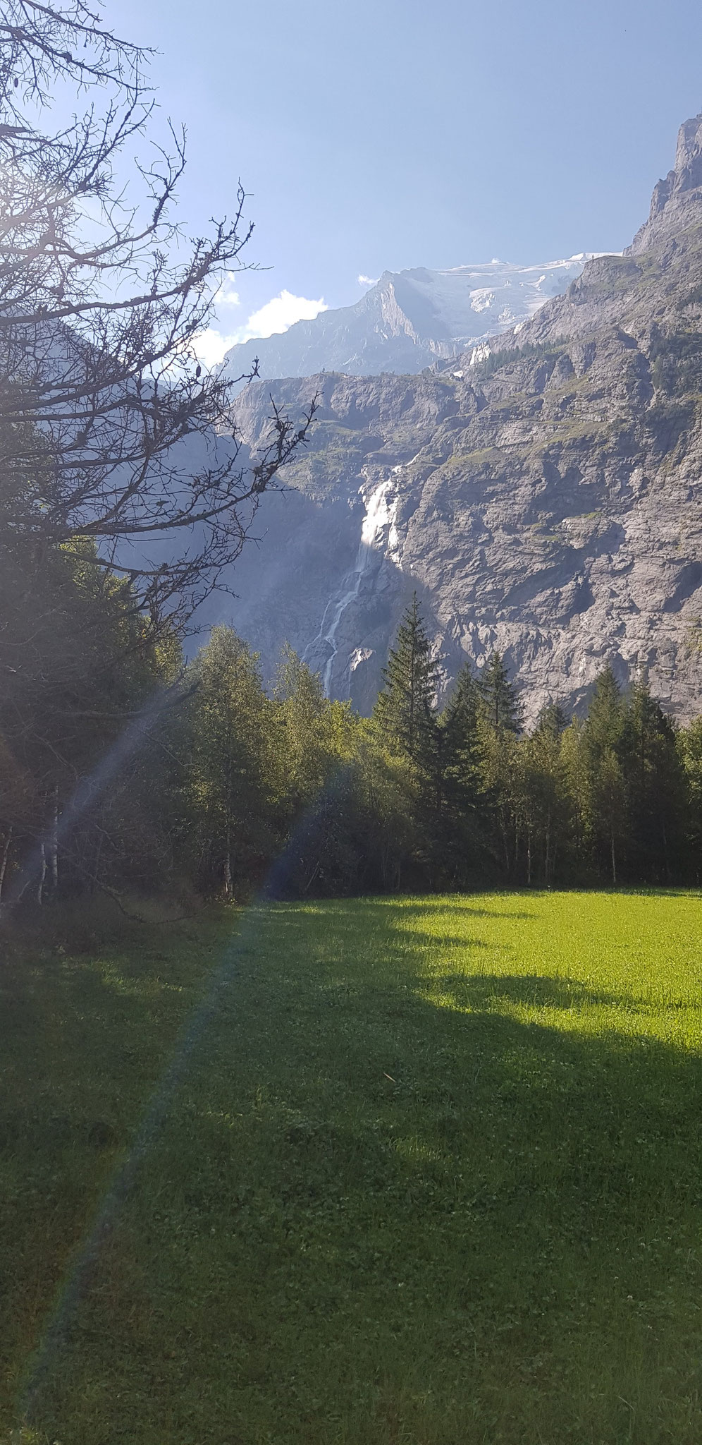 Gasterenholz unter Wasserfall und Balmhorn.