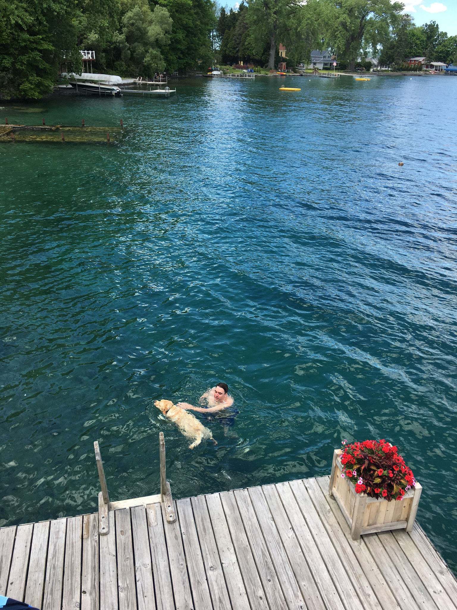 Greg & Cash love the water!