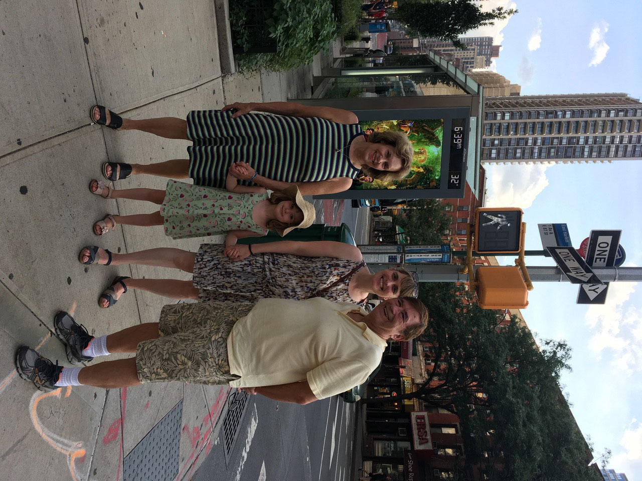 Lorraine, Celine, Anna, & John  NYC 100 degrees, July, 2019