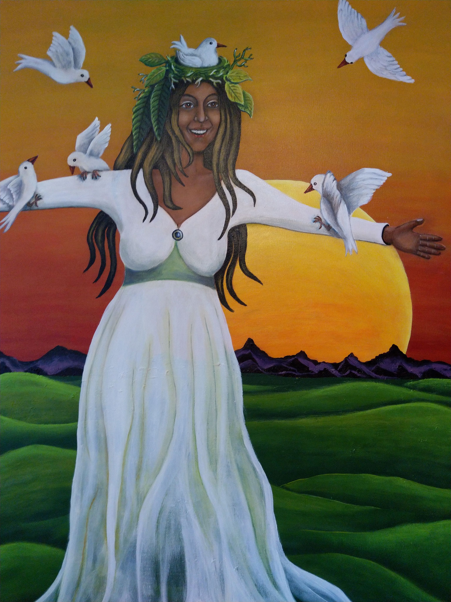 Friedensbotin _ (Acryl auf Leinwand, 80 x 100 cm) 
