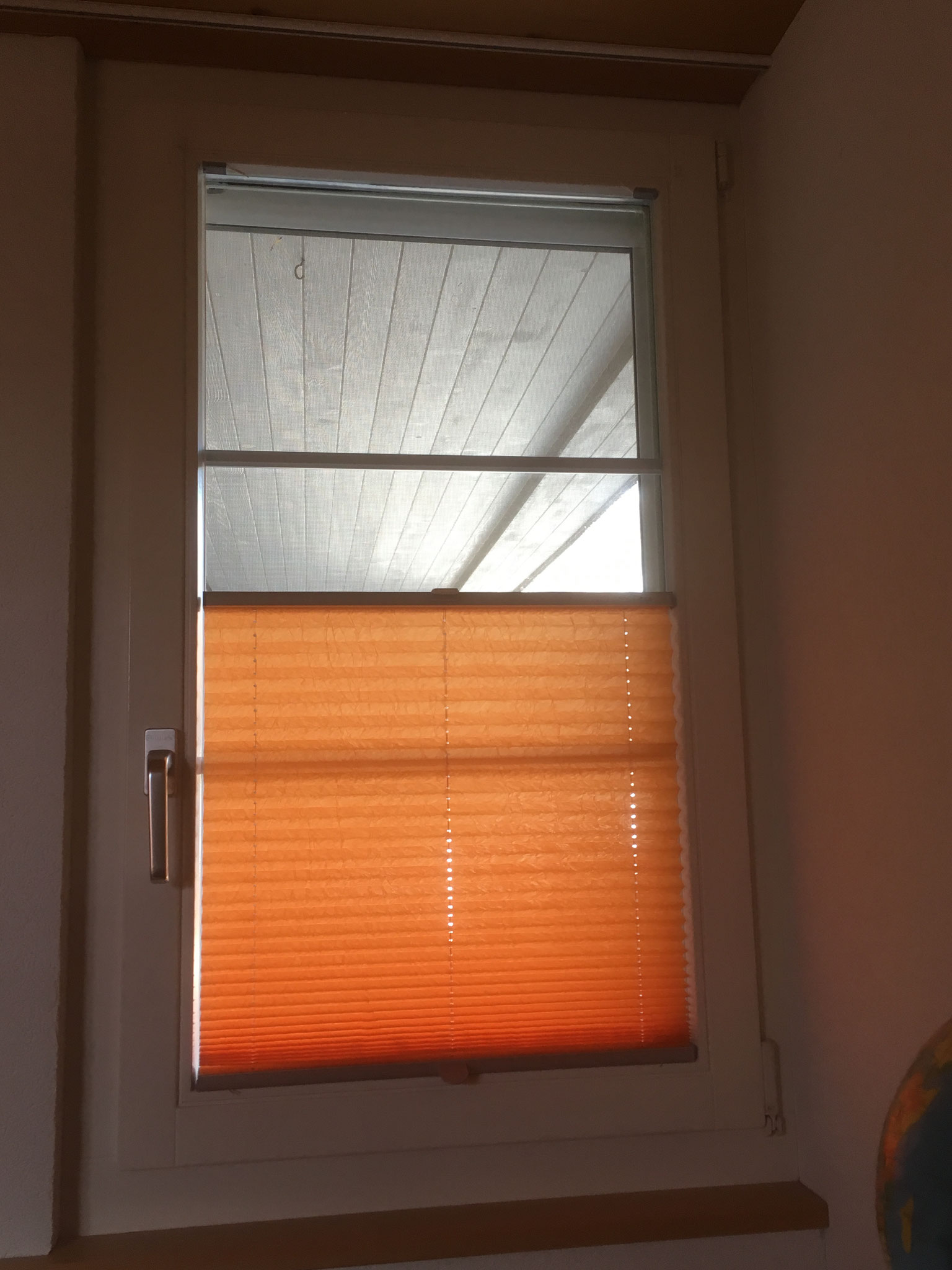 Plissee orange frei verschiebbar, nicht transparent