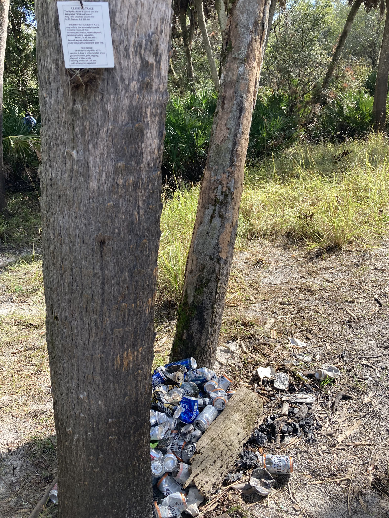 Litter:Volunteers cleaned up sites, posted Leave No Trace biodegradable cards