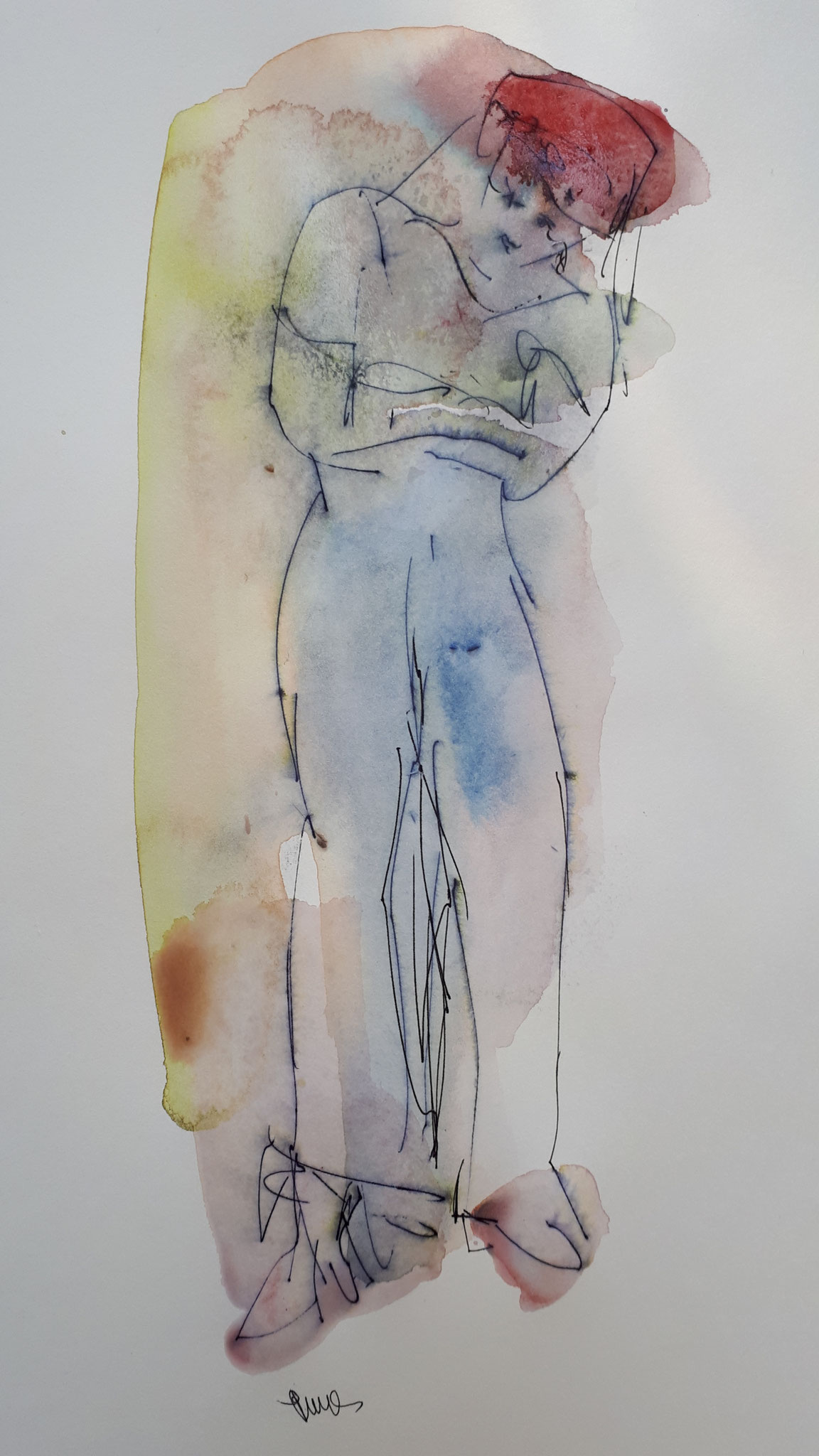 Aquarell, Gelstift