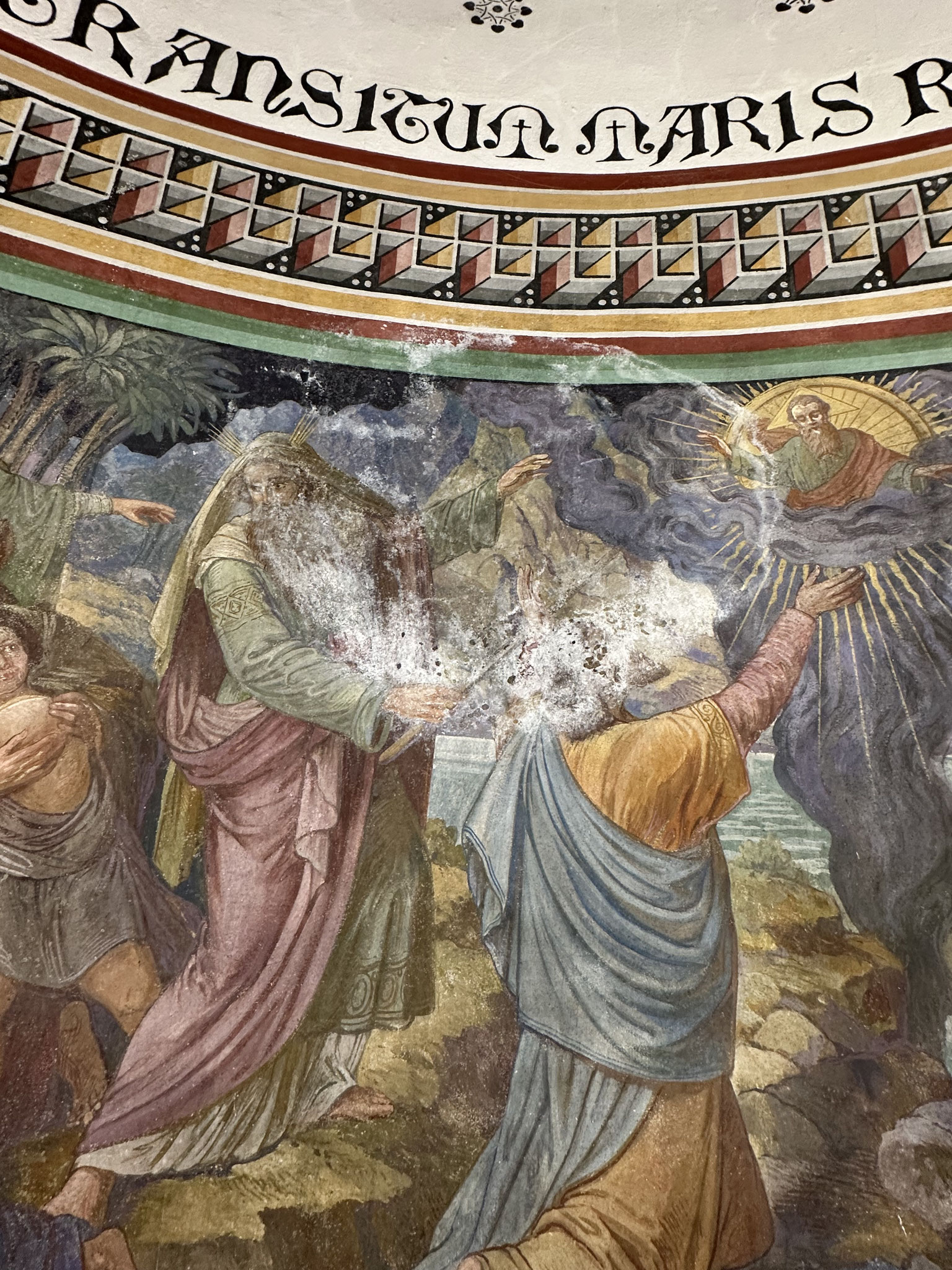 Wandmalerei  vor Entsalzung