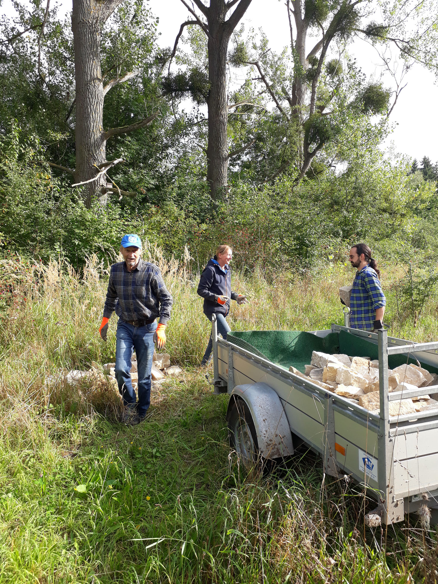 Bau einer Trockenmauer in Heeßen (Foto: J. Auras)