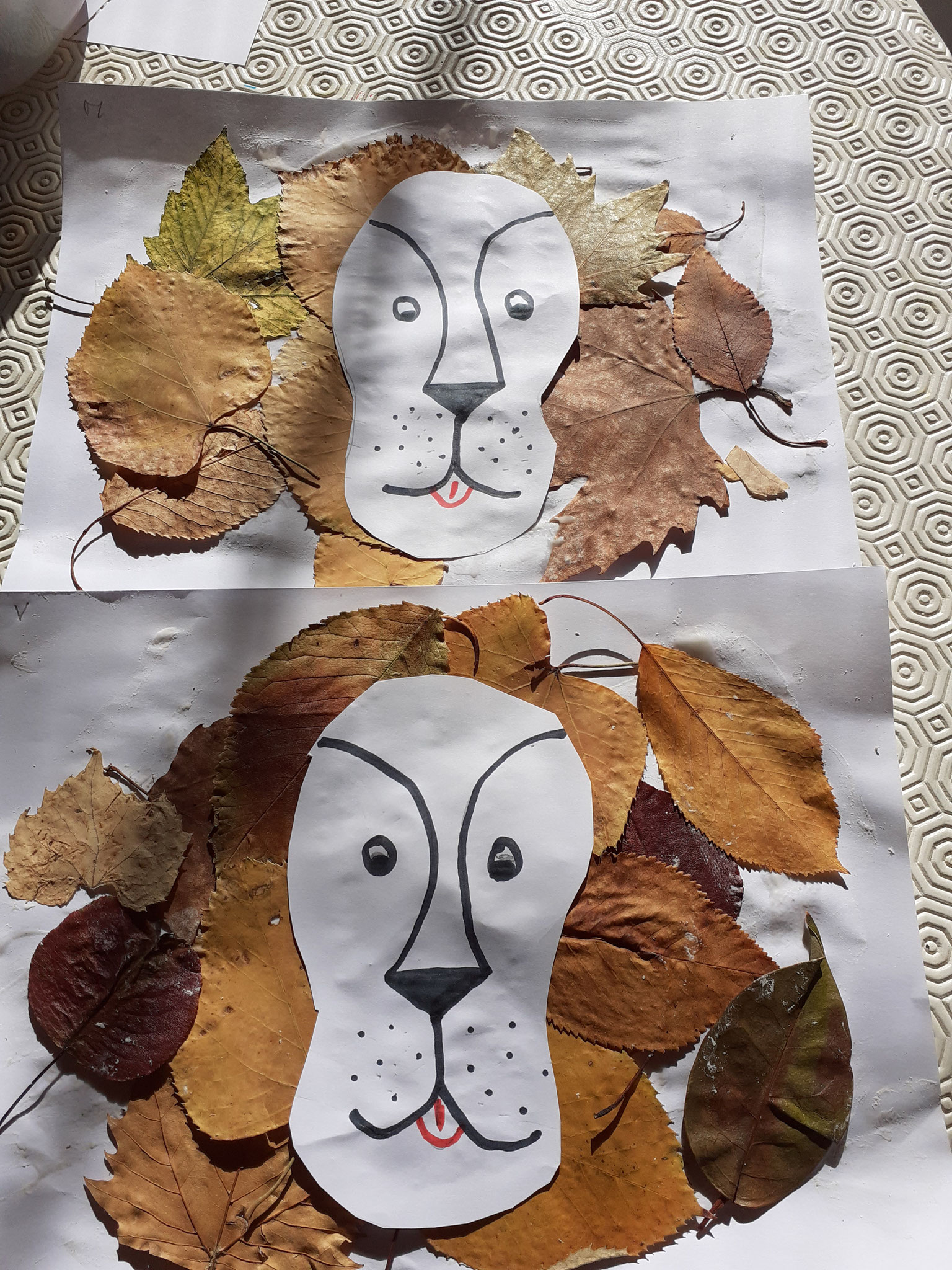collage pour une tête de lion 2/3