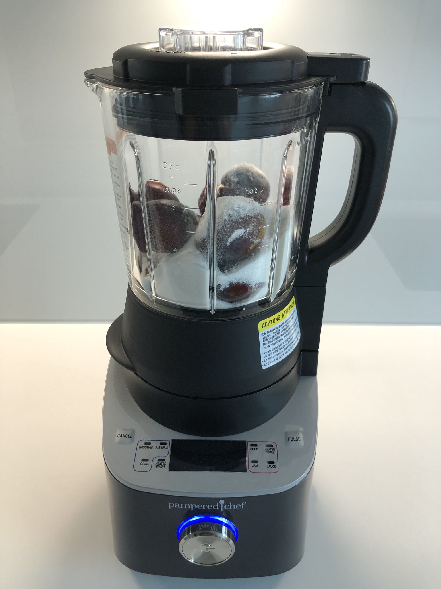 Heute gibt es Zwetschgenmarmelade aus dem Pampered Chef Mixer/Blender...