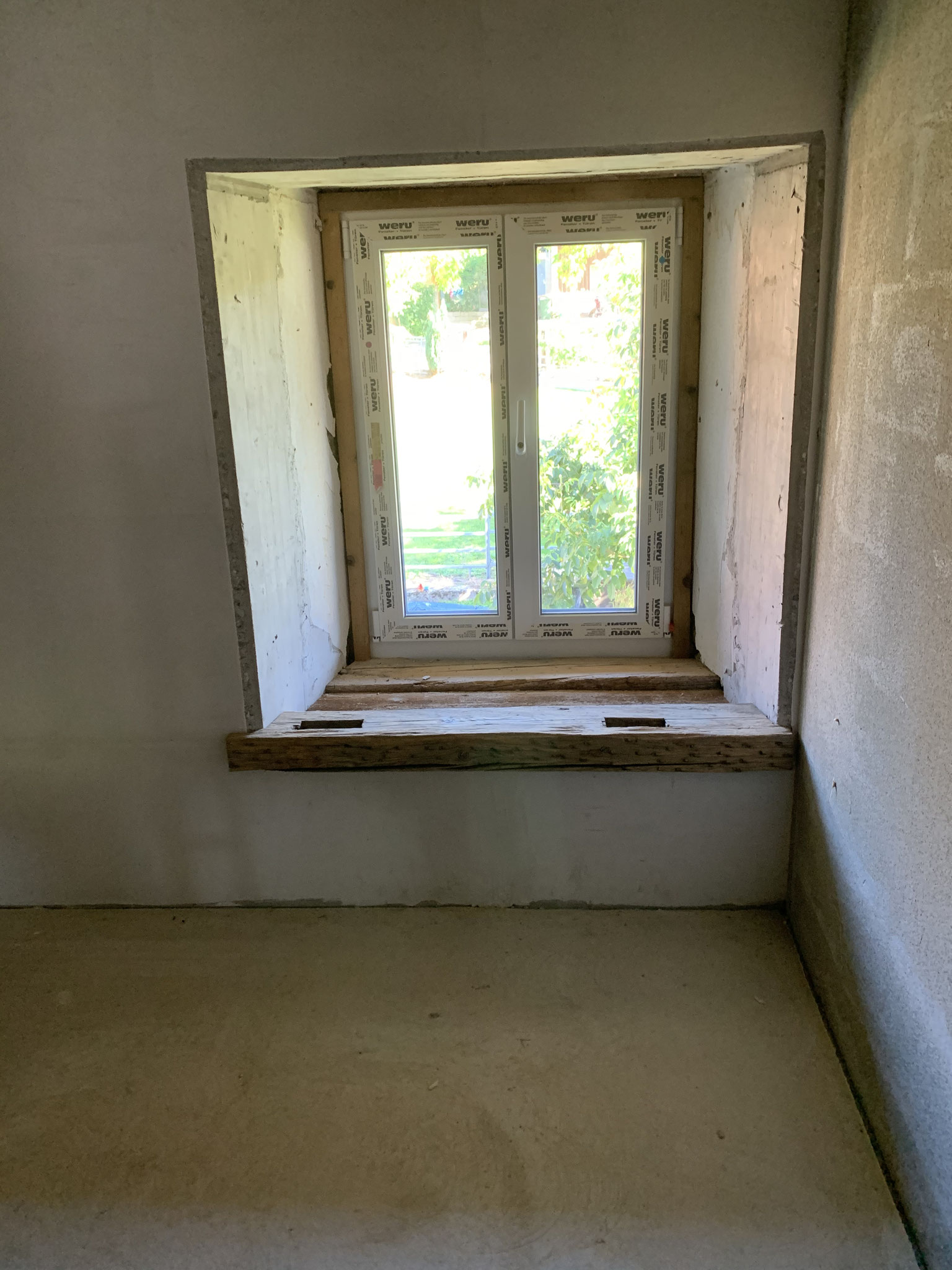 Restauration Bauernhaus Fensterbänke und Fensteranschlussleisten