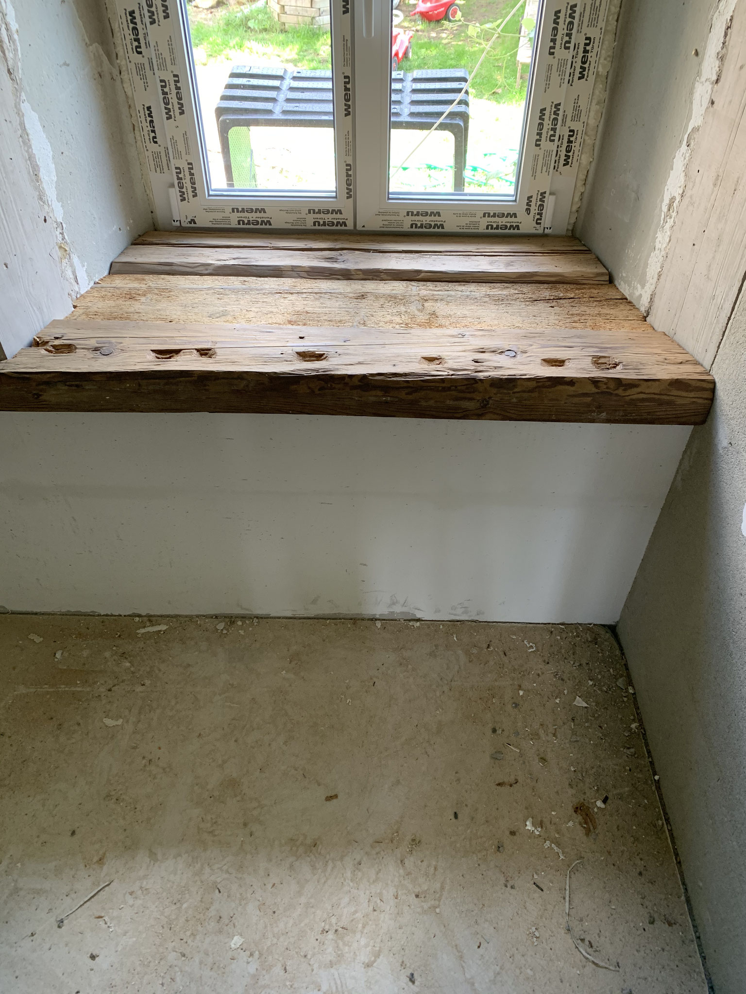 Restauration Bauernhaus Fensterbänke und Fensteranschlussleisten