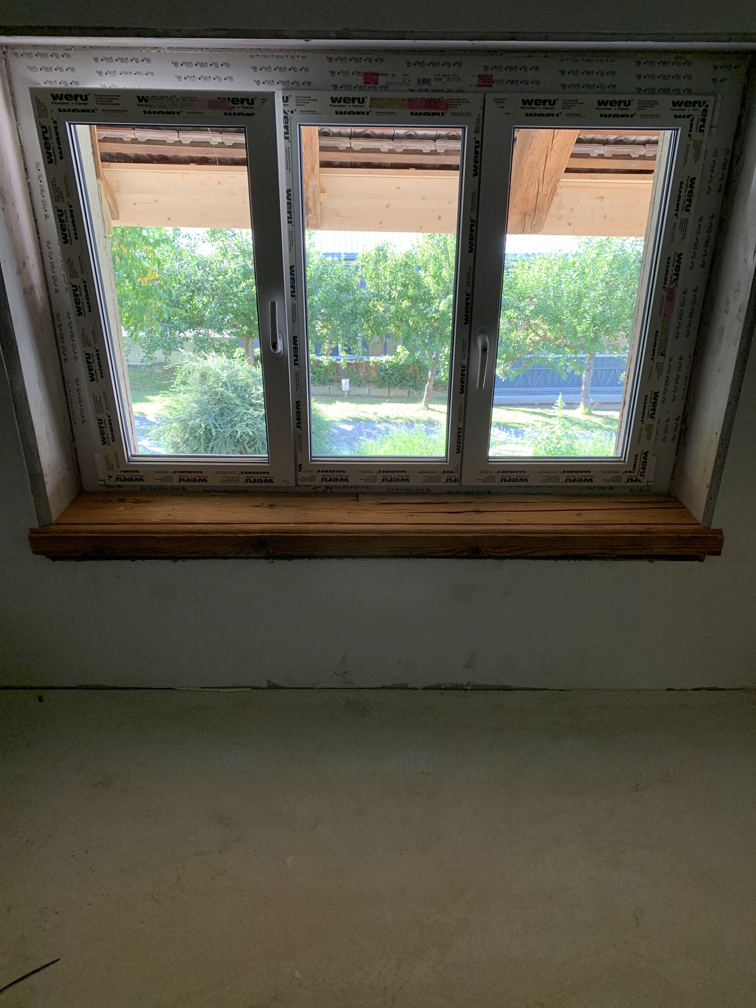 Restauration Bauernhaus Fensterbänke und Fensteranschlussleisten