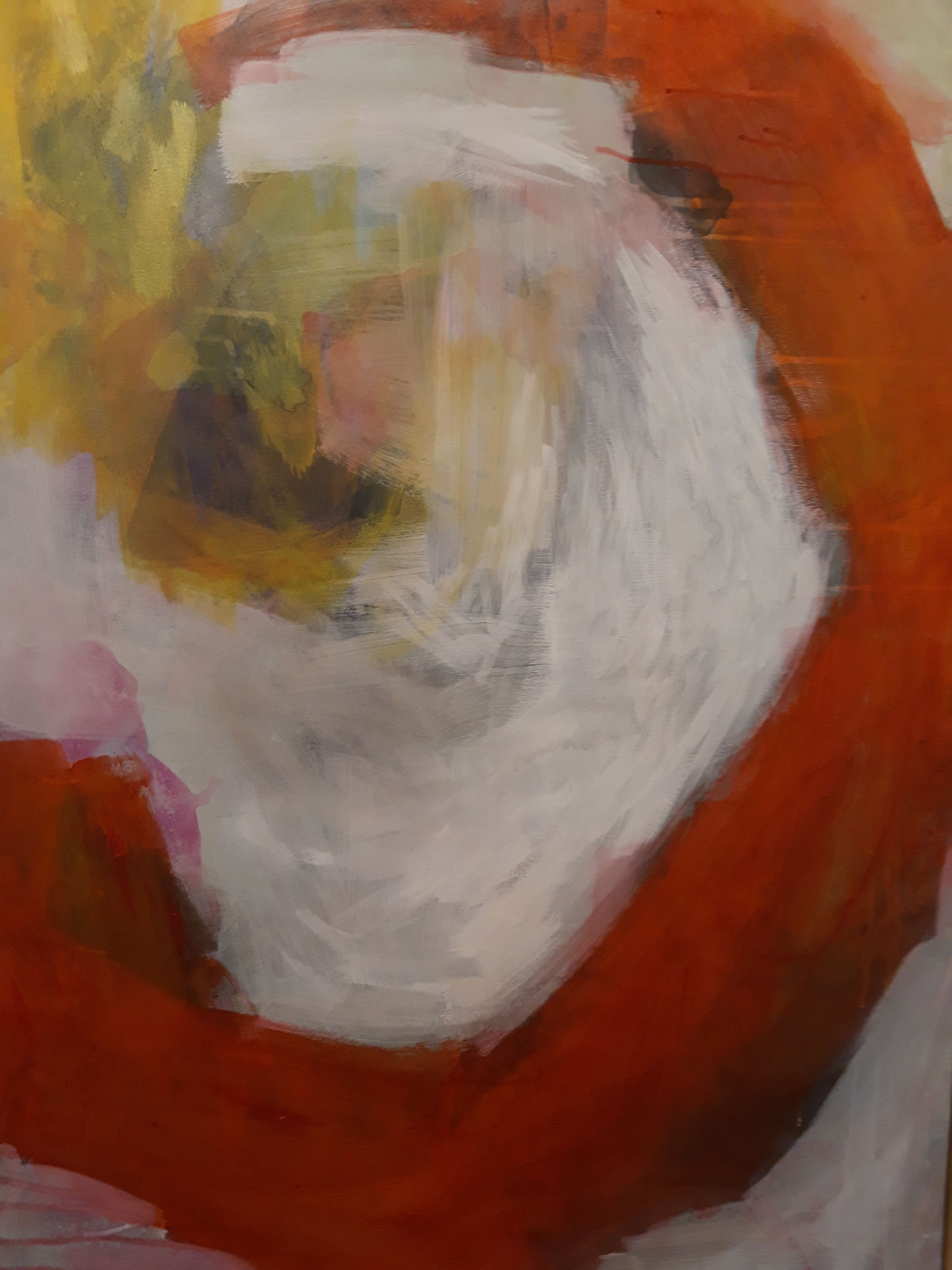 Acryl, ecoline op canvas 115x75 cm 2020 'Beginning' VERKOCHT/SOLD