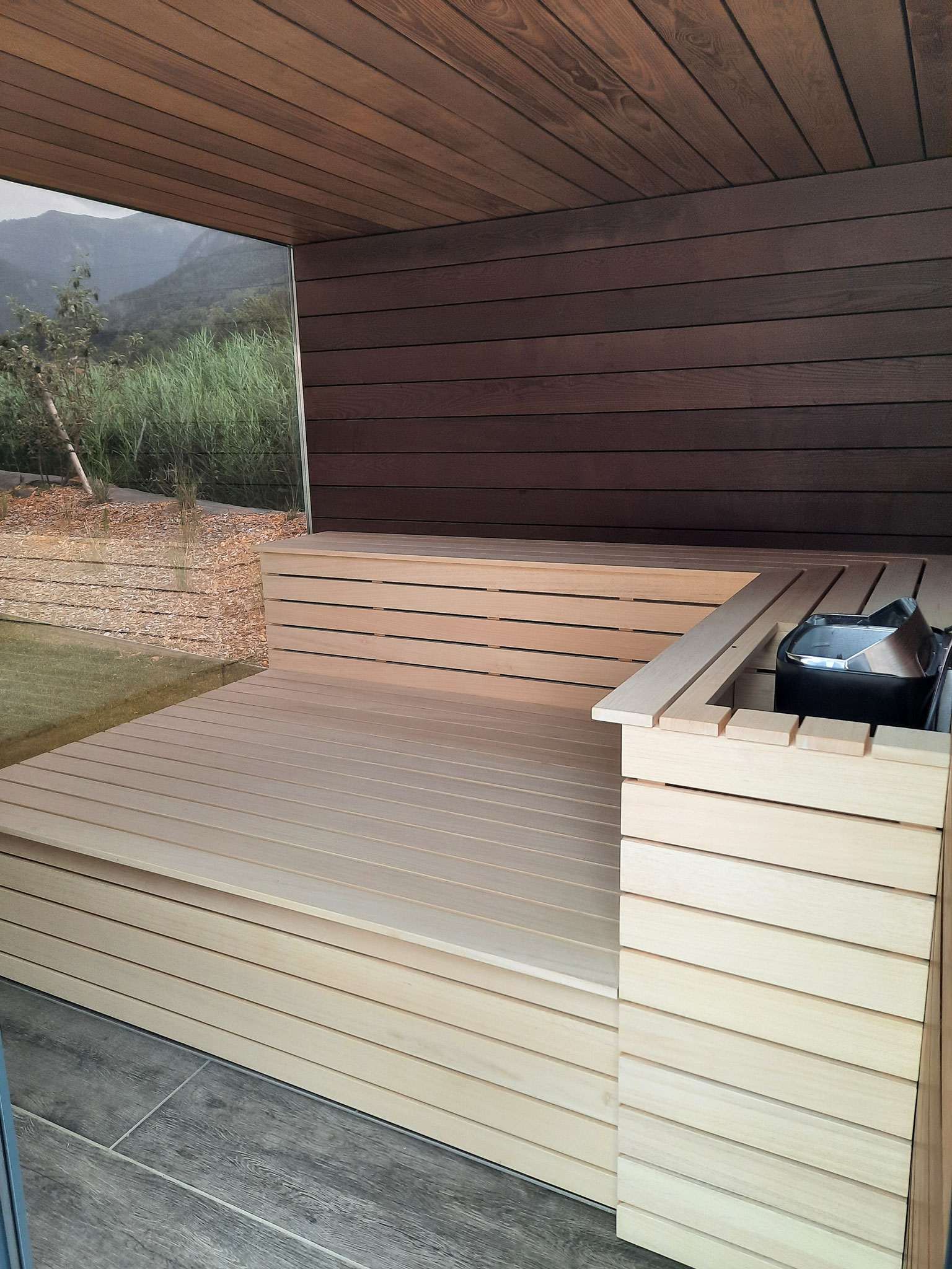 aménagement intérieur de sauna
