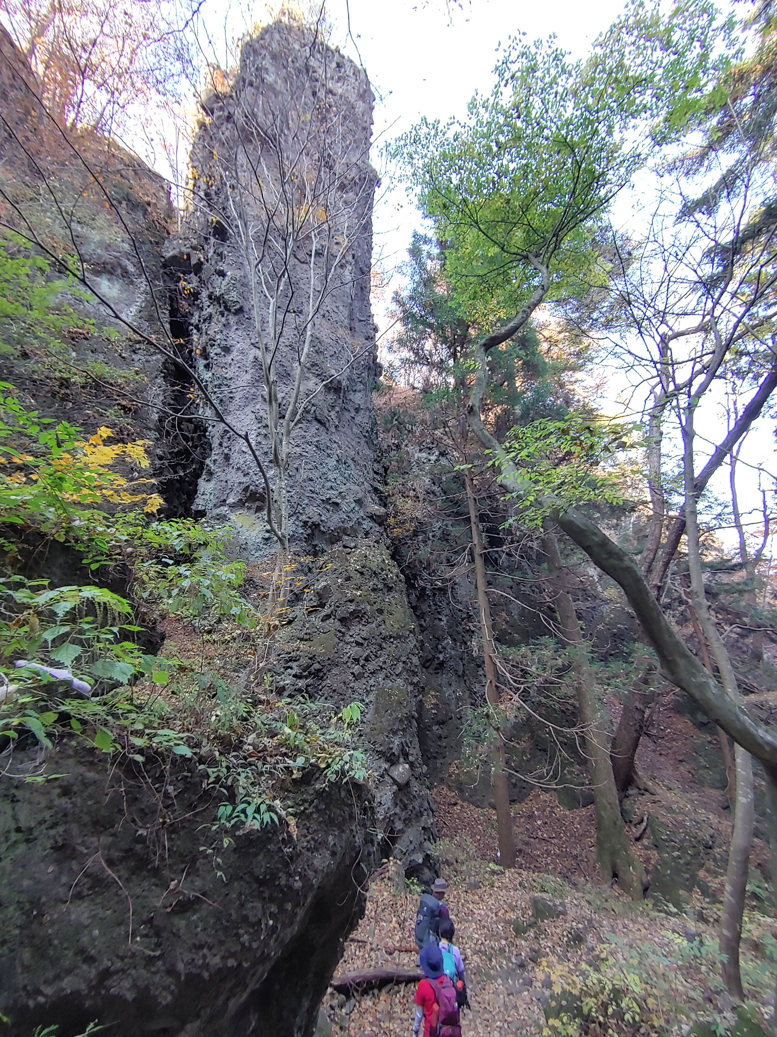 ＜岩櫃山＞奇岩（天狗の蹴上石）