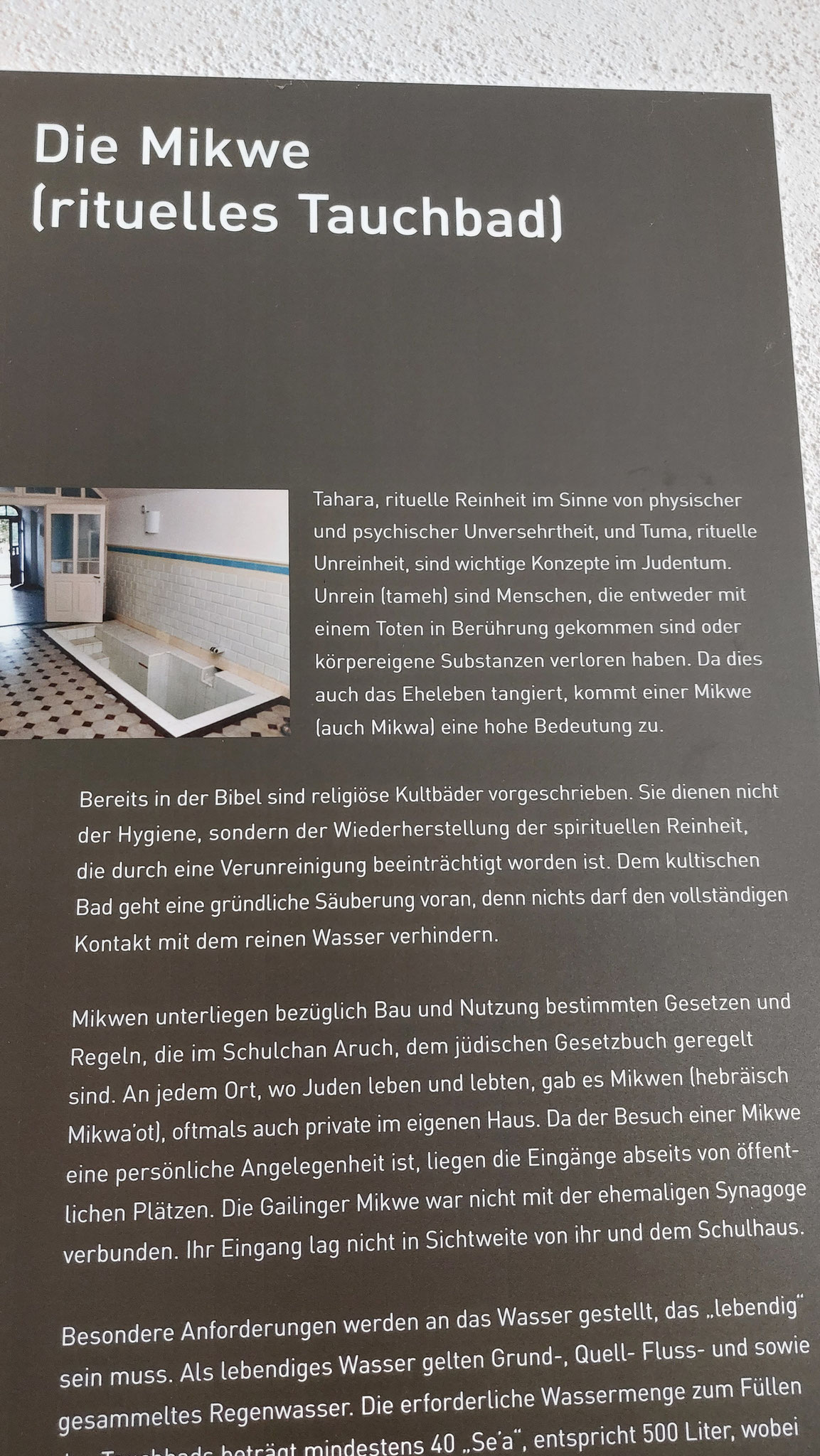 im Untergrund des Hauses befindet sich das Tauchbad