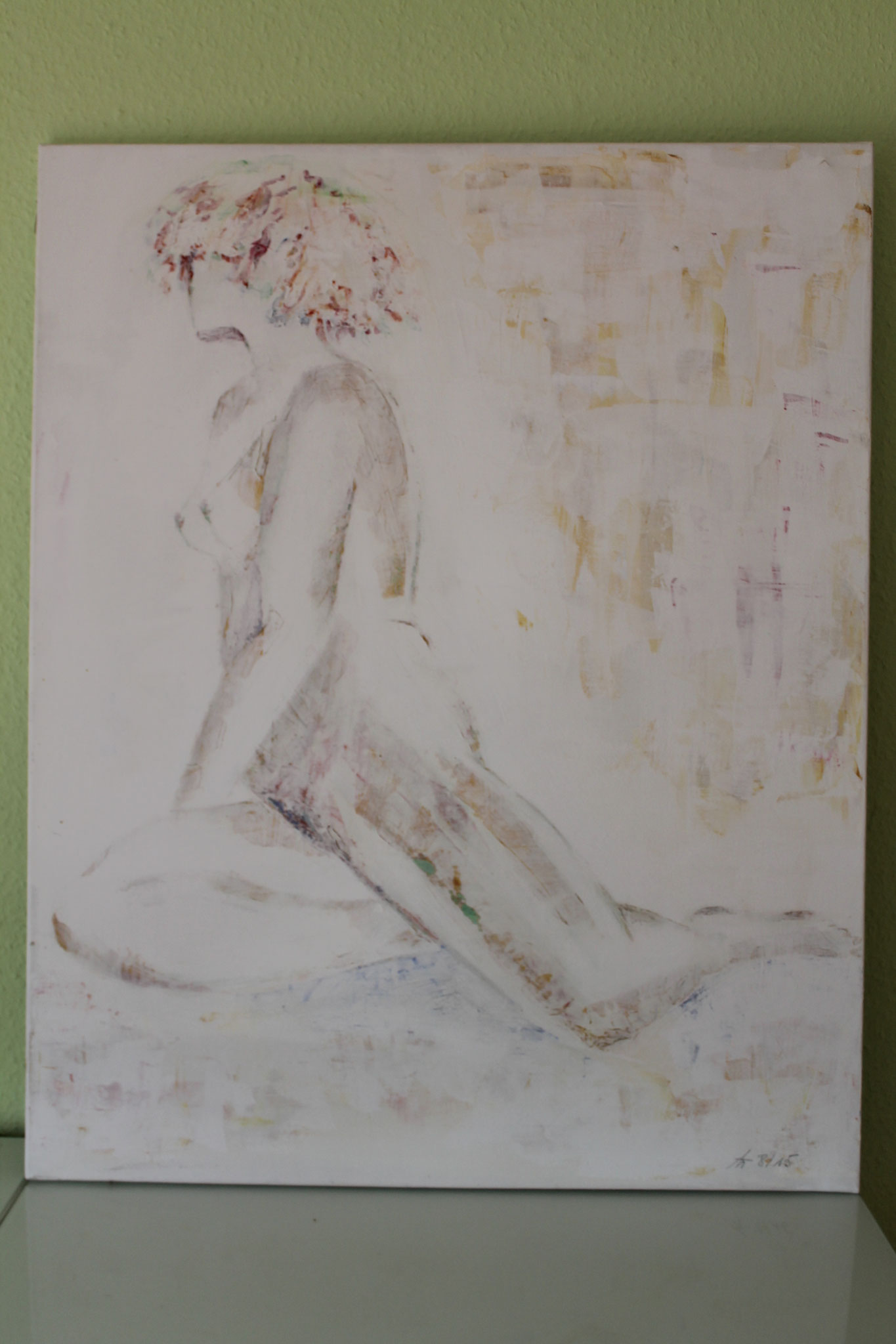 das ist mein größtes Bild auf Leinwand. auch hier habe ich in vielen Schichten gespachtelt