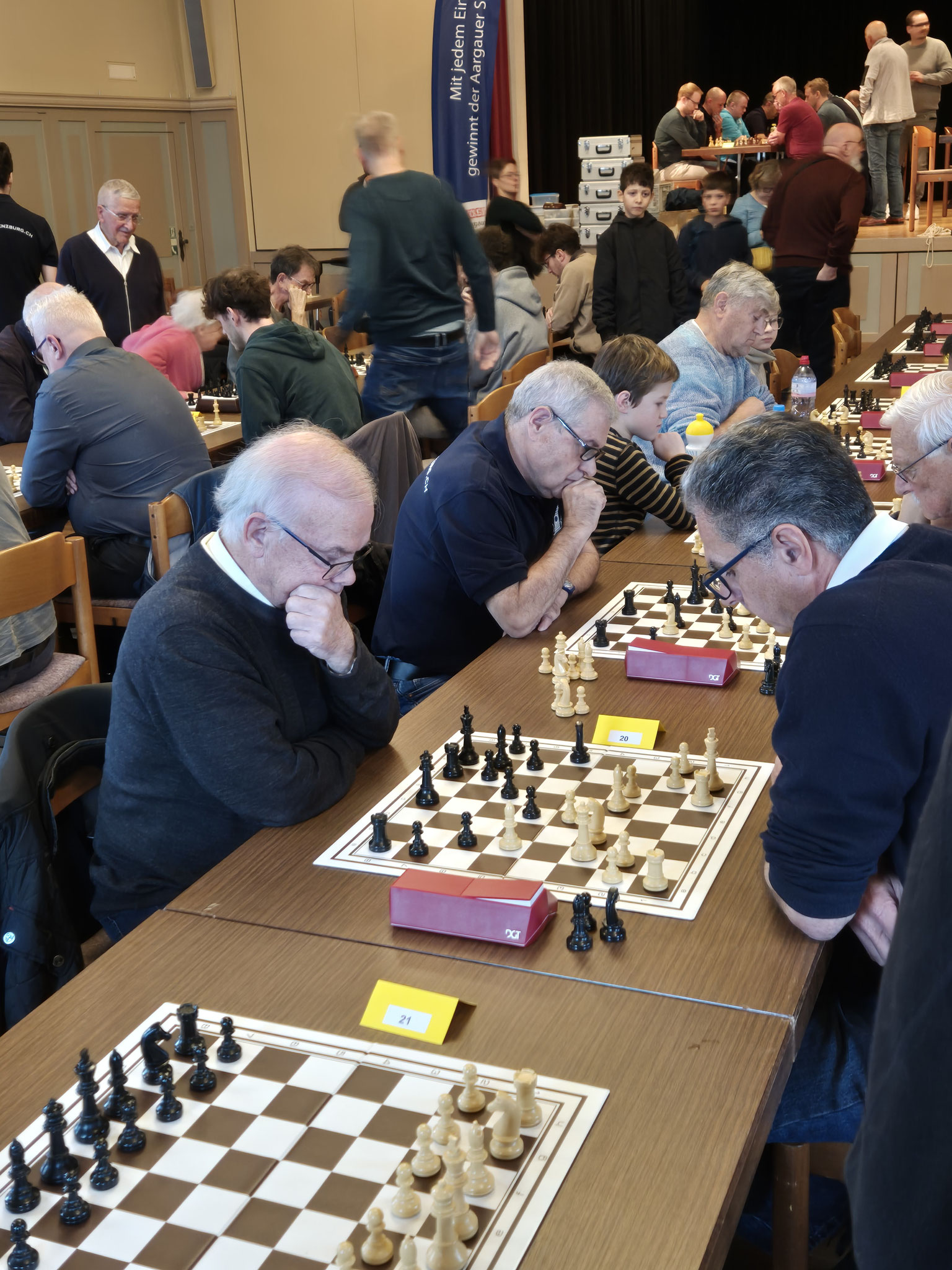 Links Hans Birbaum (Mutschellen) gegen Otakar Mares (Baden) und Walti Haag (Lenzburg)